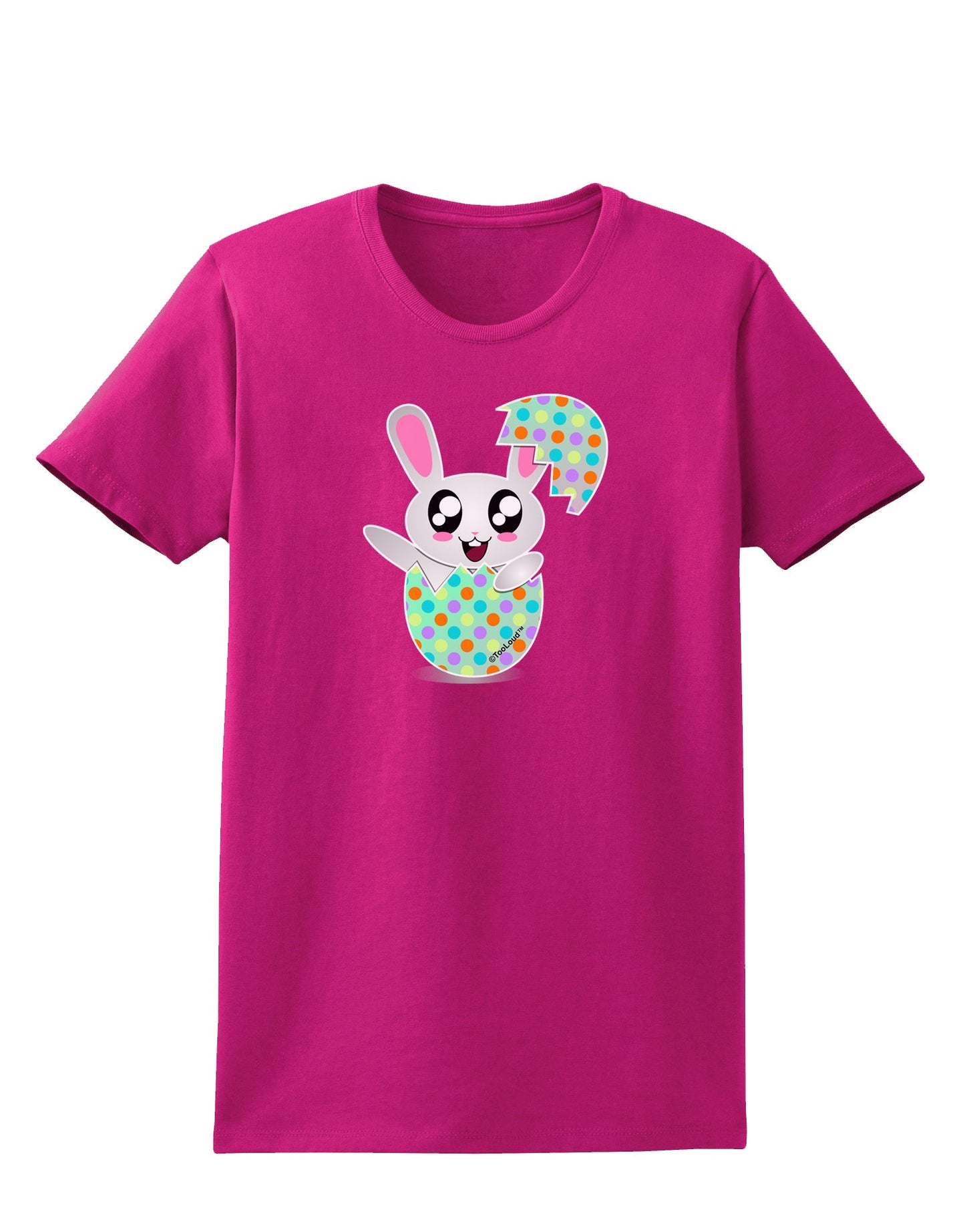 Bunny Hatching From Egg Womens Dark T-Shirt-TooLoud-Hot-Pink-Small-Davson Sales