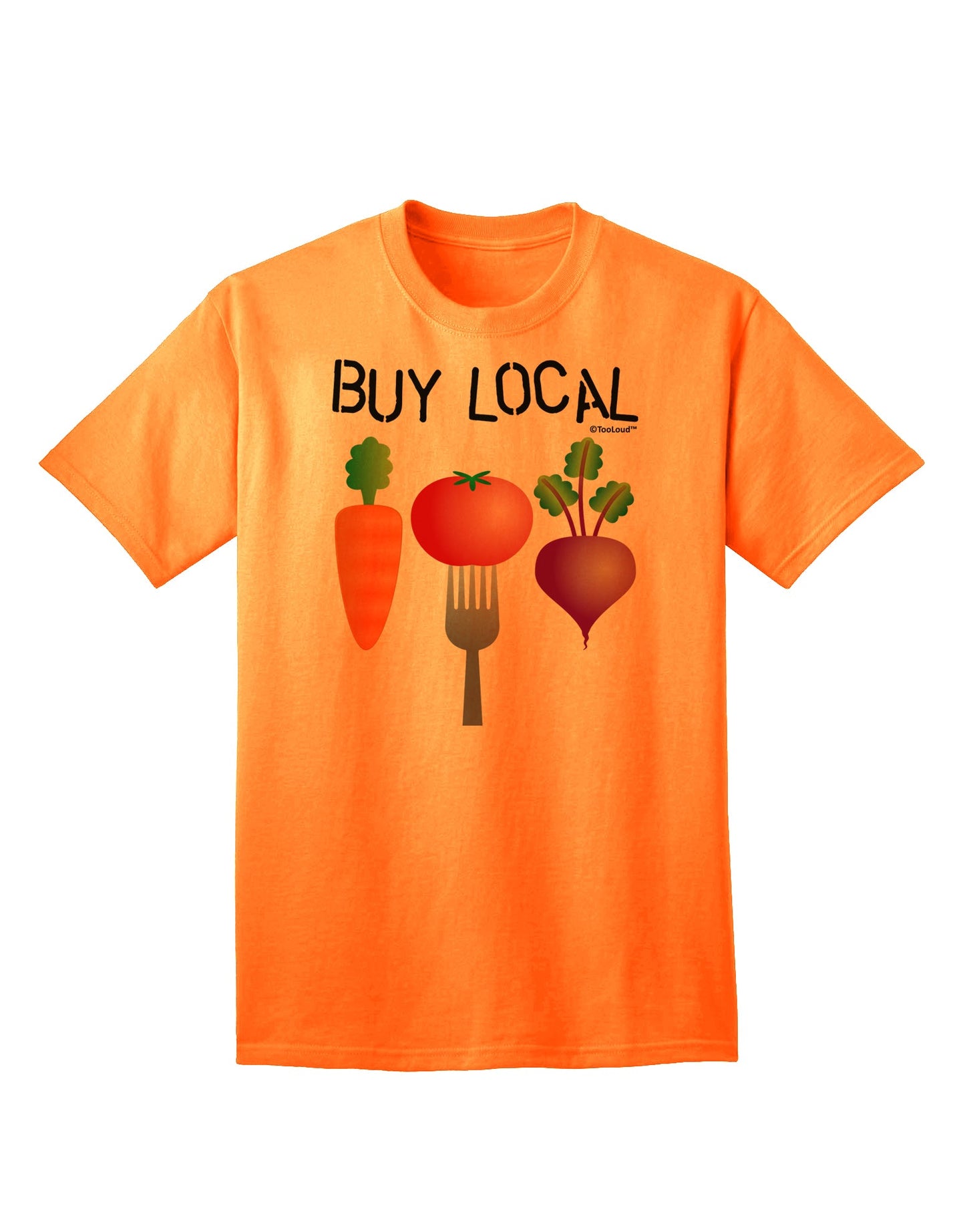 Buy Local - Vegetables Design Adult T-Shirt-Mens T-Shirt-TooLoud-Neon-Orange-Small-Davson Sales