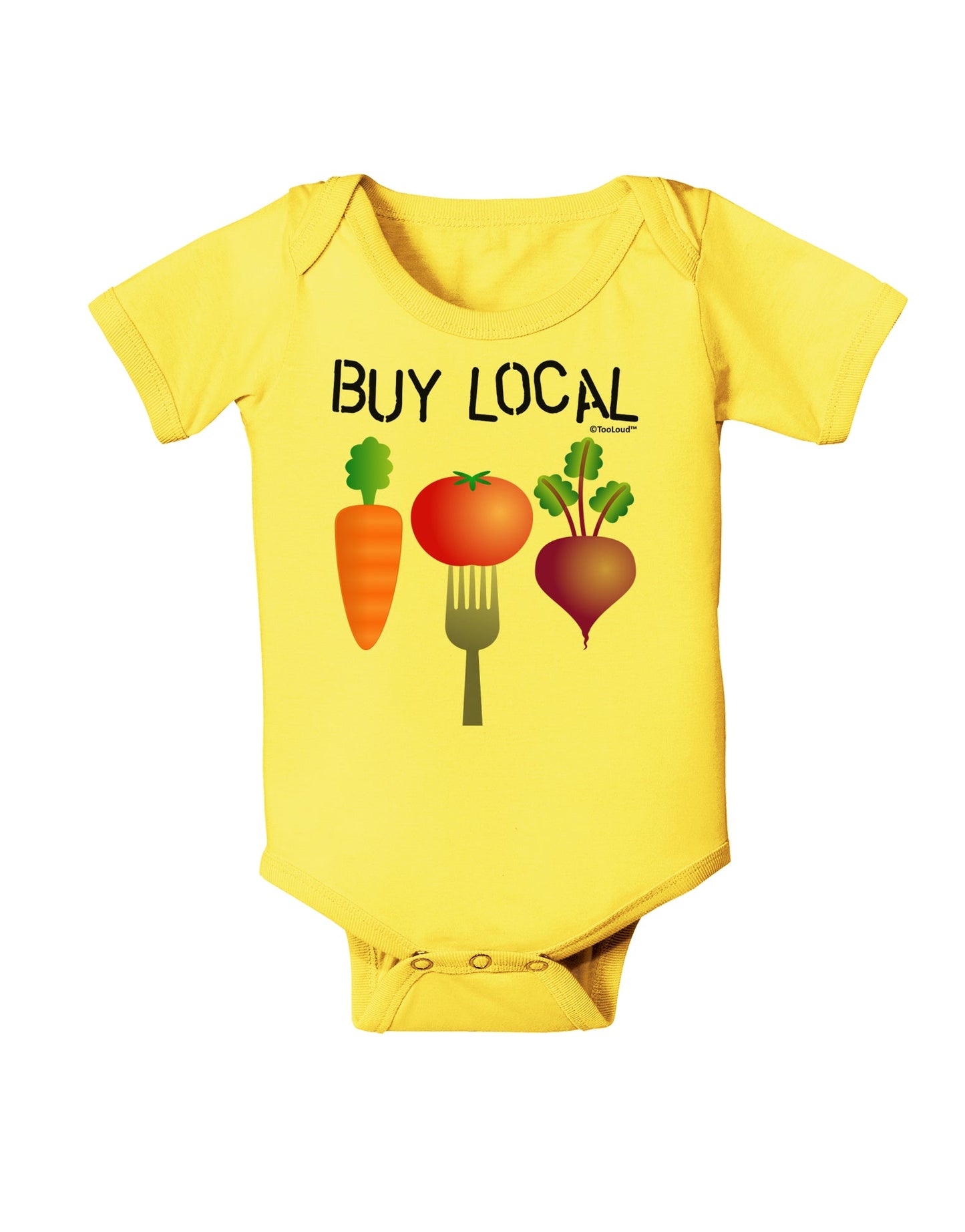 Buy Local - Vegetables Design Baby Romper Bodysuit-Baby Romper-TooLoud-Yellow-06-Months-Davson Sales