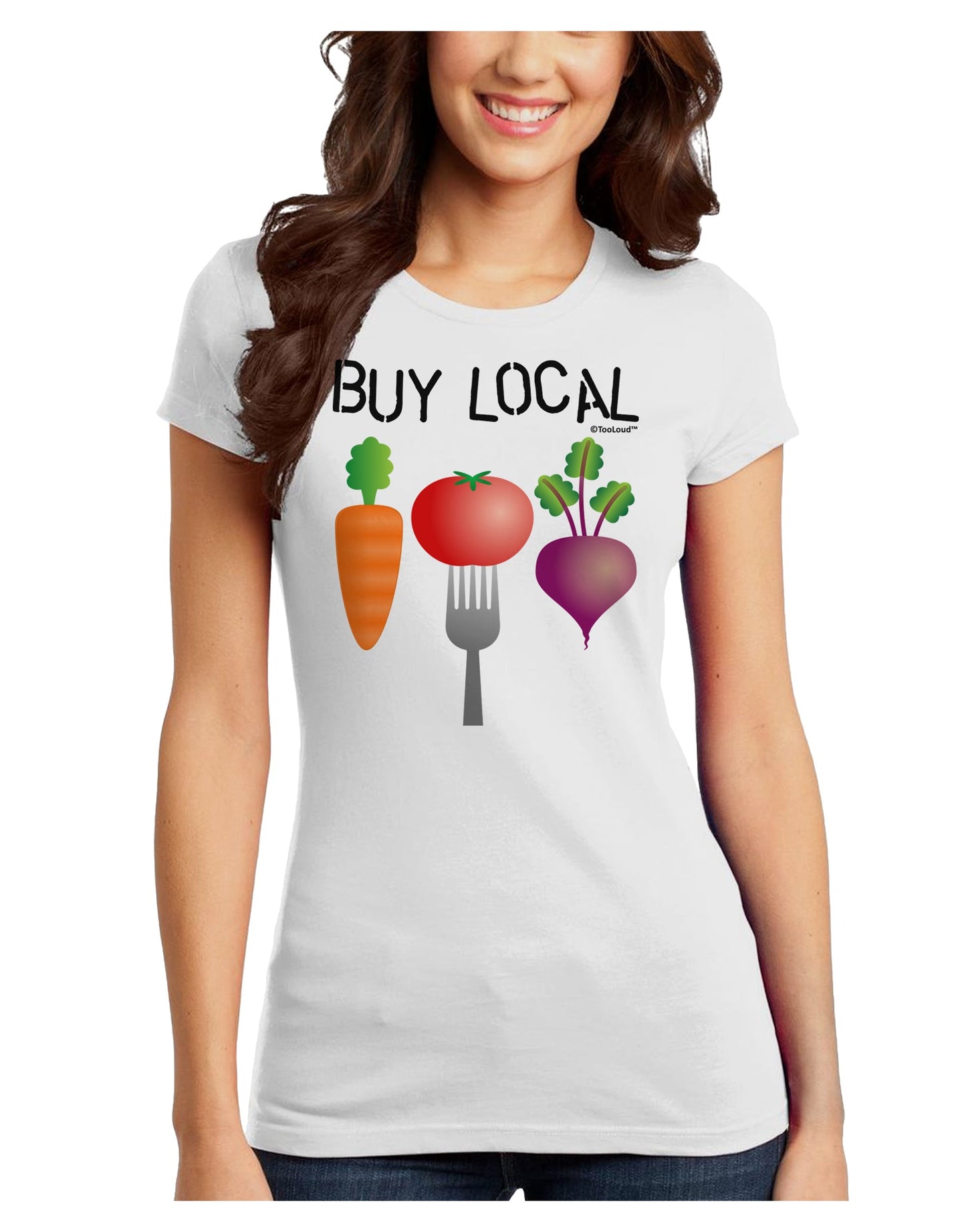 Buy Local - Vegetables Design Juniors T-Shirt-Womens Juniors T-Shirt-TooLoud-White-Juniors Fitted X-Small-Davson Sales