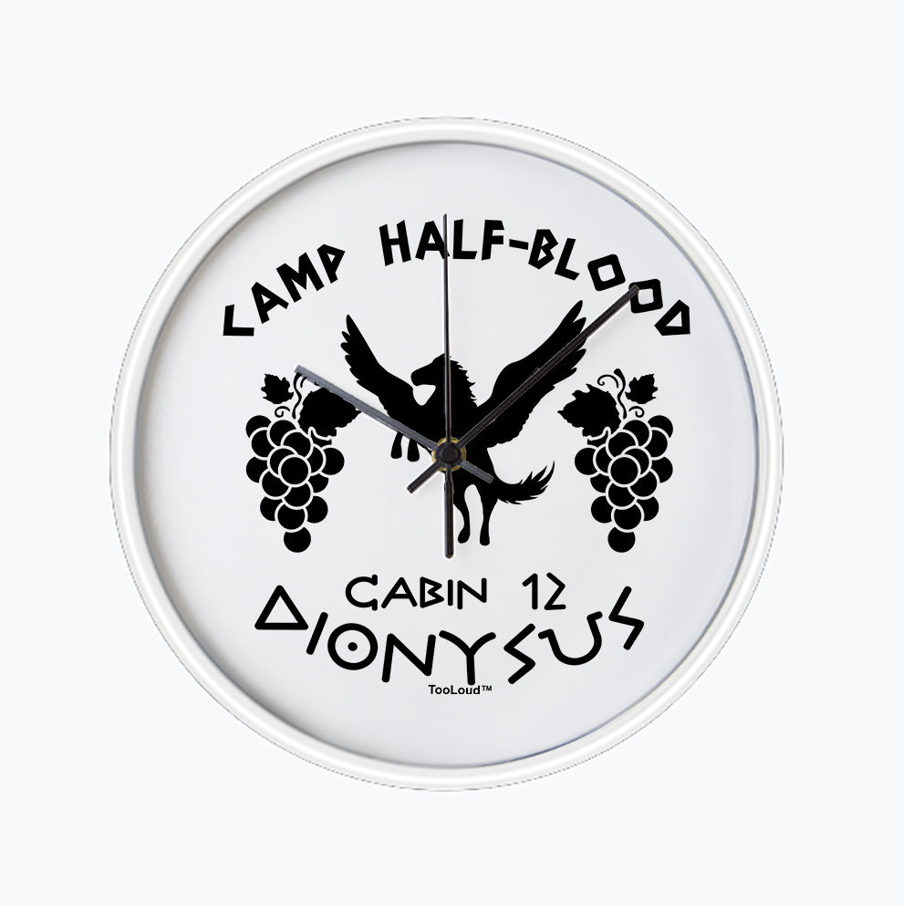 Camp Half Blood Cabin 12 Dionysus 10 Inch Round Wall Clock by TooLoud