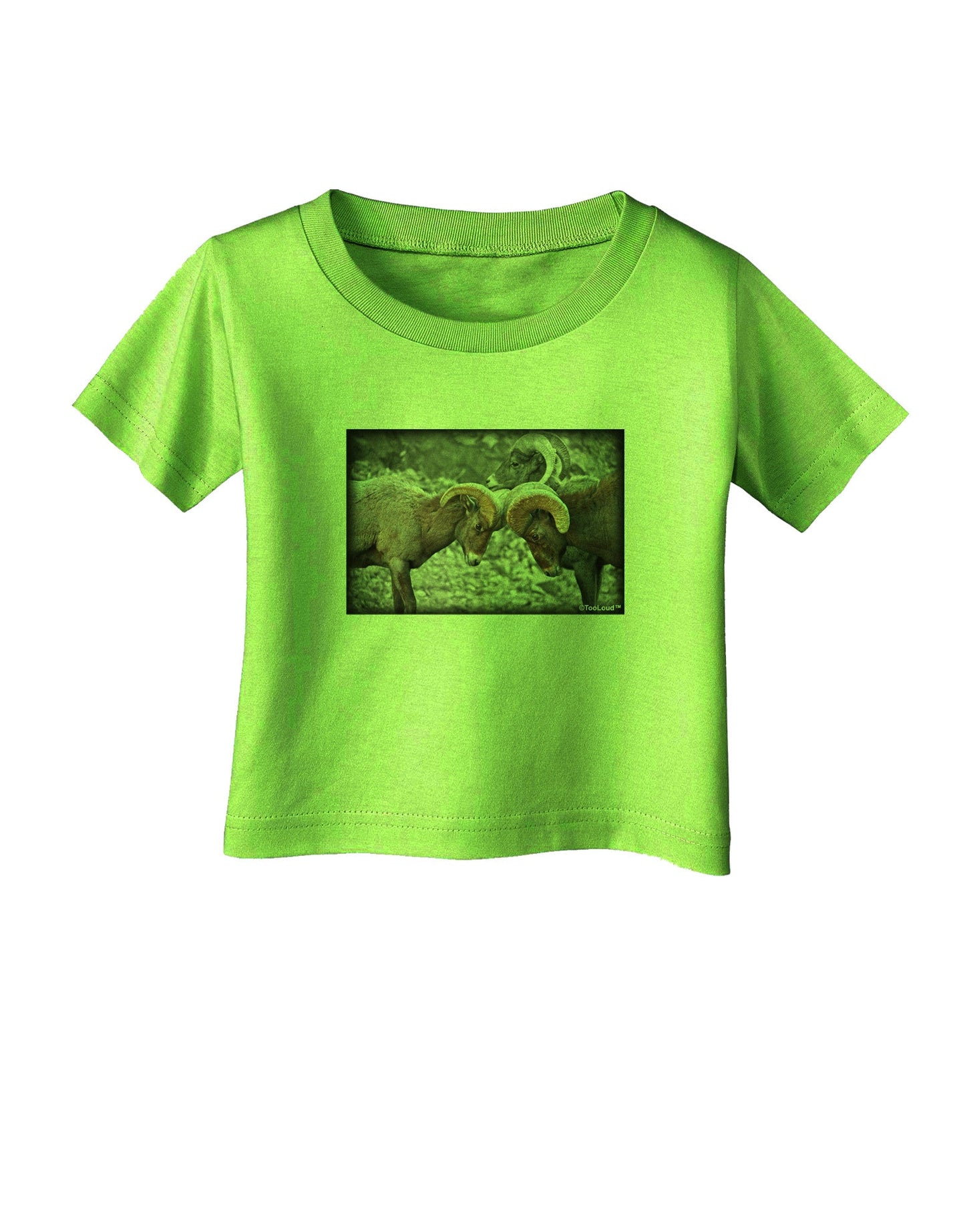 CO Bighorn Head Butt Desaturated Infant T-Shirt-Infant T-Shirt-TooLoud-Lime-Green-06-Months-Davson Sales
