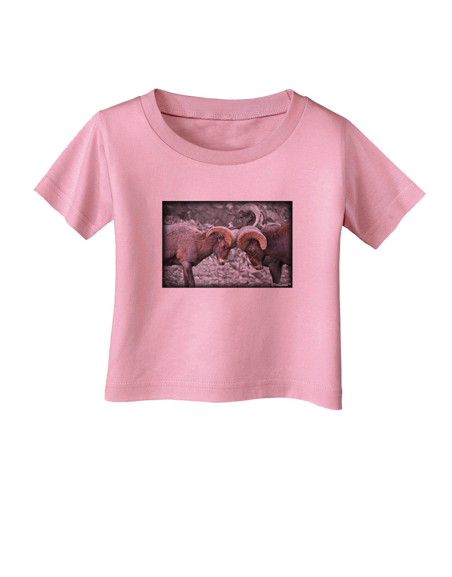 CO Bighorn Head Butt Desaturated Infant T-Shirt-Infant T-Shirt-TooLoud-Candy-Pink-06-Months-Davson Sales