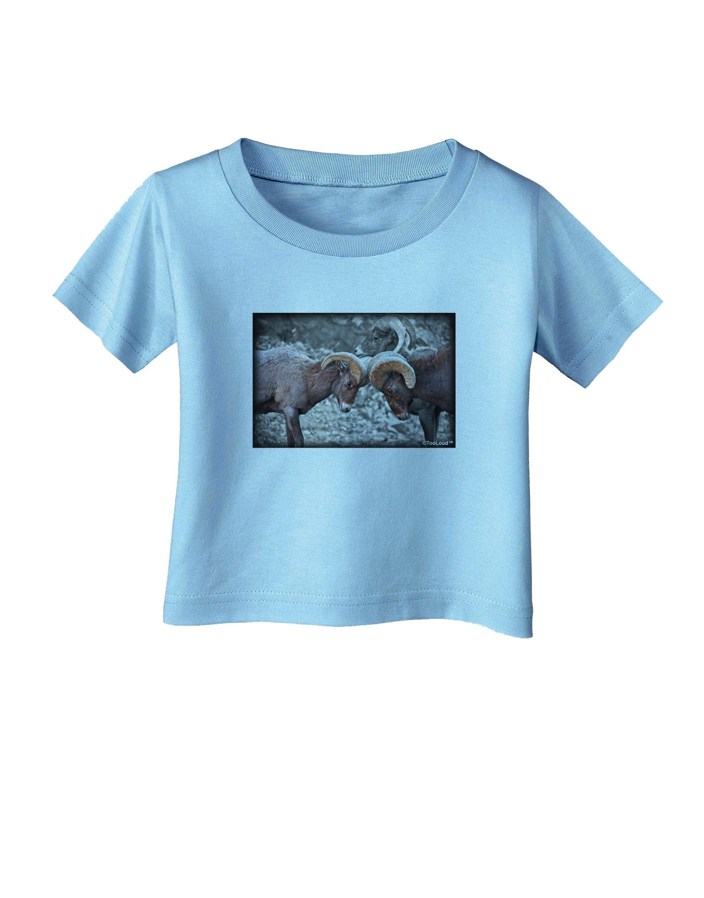CO Bighorn Head Butt Desaturated Infant T-Shirt-Infant T-Shirt-TooLoud-Aquatic-Blue-06-Months-Davson Sales