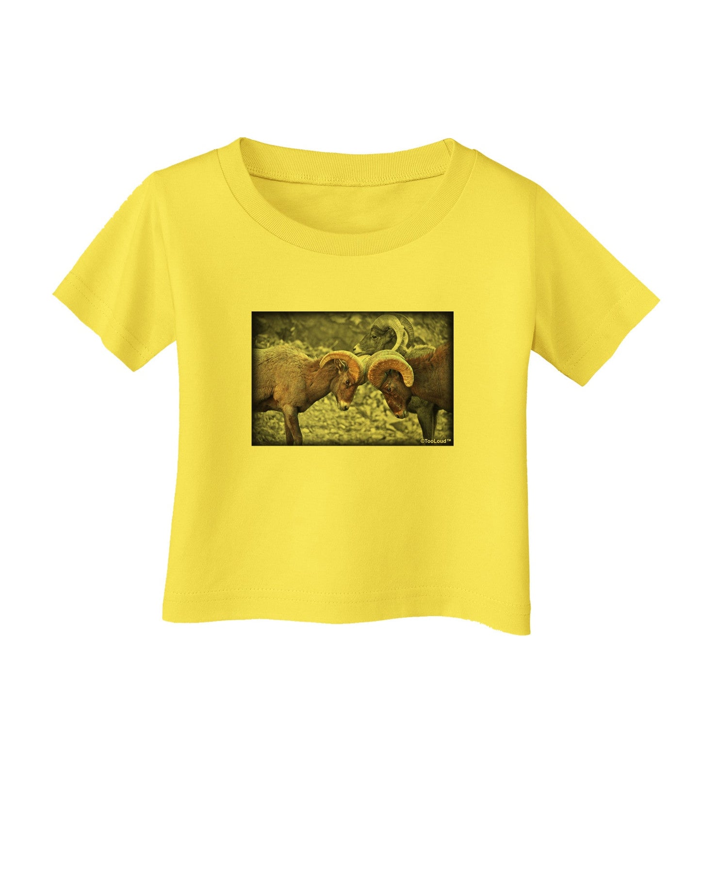 CO Bighorn Head Butt Desaturated Infant T-Shirt-Infant T-Shirt-TooLoud-Yellow-06-Months-Davson Sales