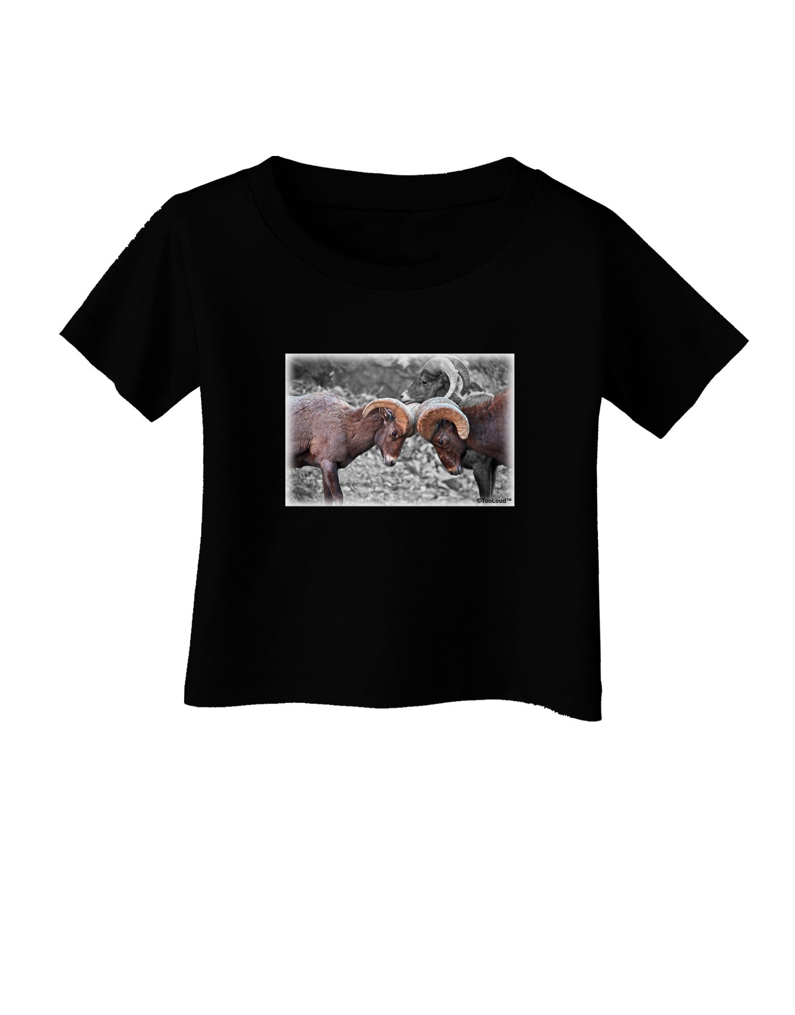 CO Bighorn Head Butt Desaturated Infant T-Shirt Dark-Infant T-Shirt-TooLoud-Black-06-Months-Davson Sales