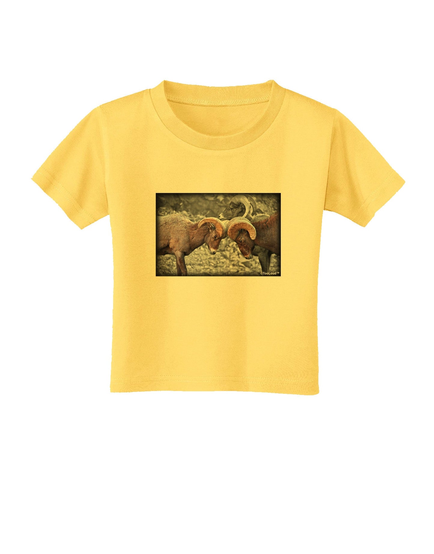 CO Bighorn Head Butt Desaturated Toddler T-Shirt-Toddler T-Shirt-TooLoud-Yellow-2T-Davson Sales