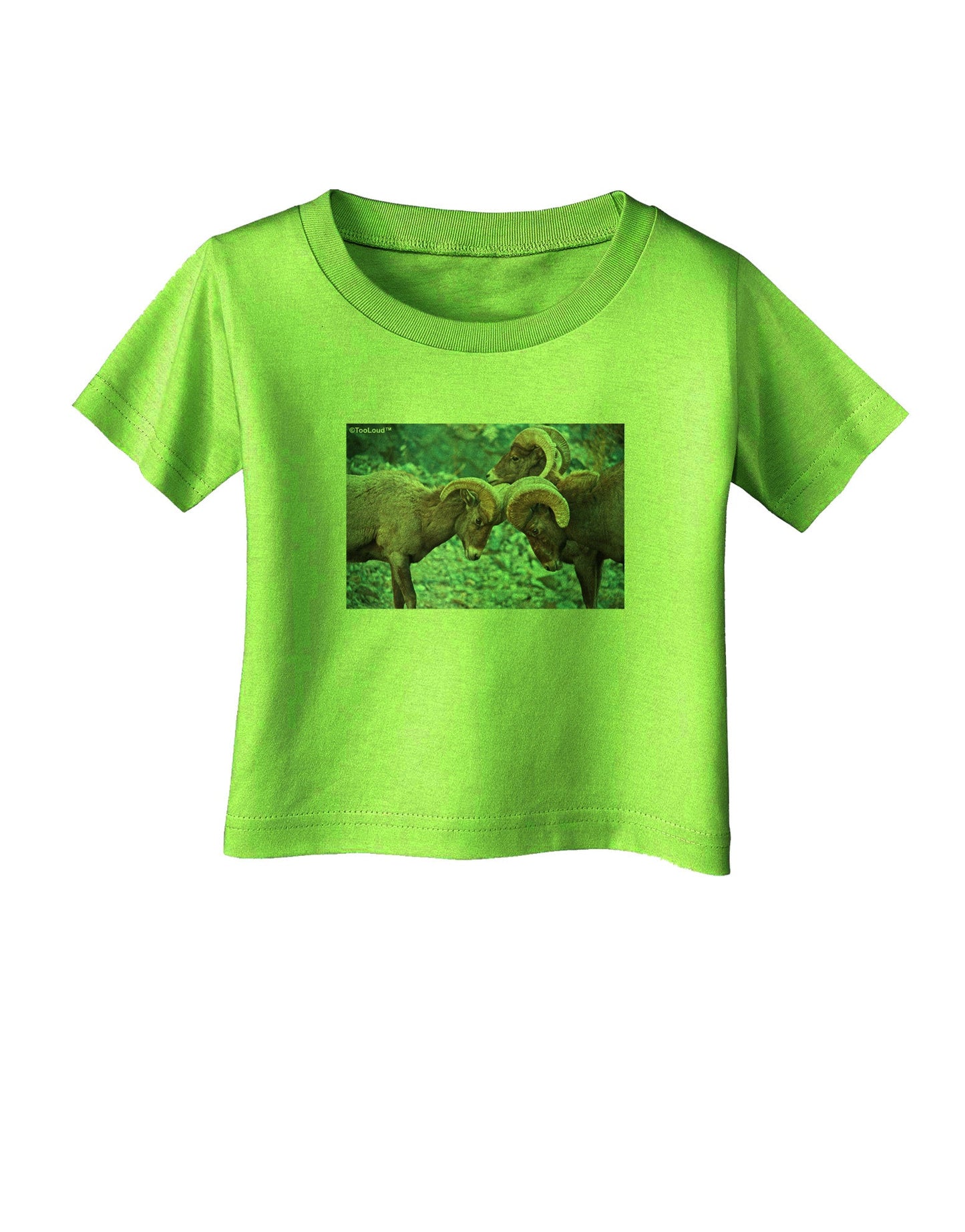 CO Bighorn Head Butt Infant T-Shirt-Infant T-Shirt-TooLoud-Lime-Green-06-Months-Davson Sales