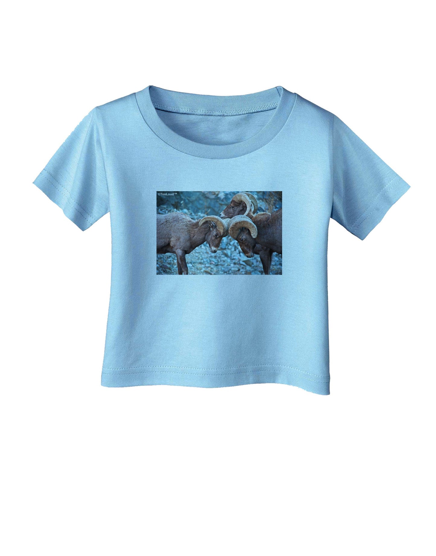 CO Bighorn Head Butt Infant T-Shirt-Infant T-Shirt-TooLoud-Aquatic-Blue-06-Months-Davson Sales