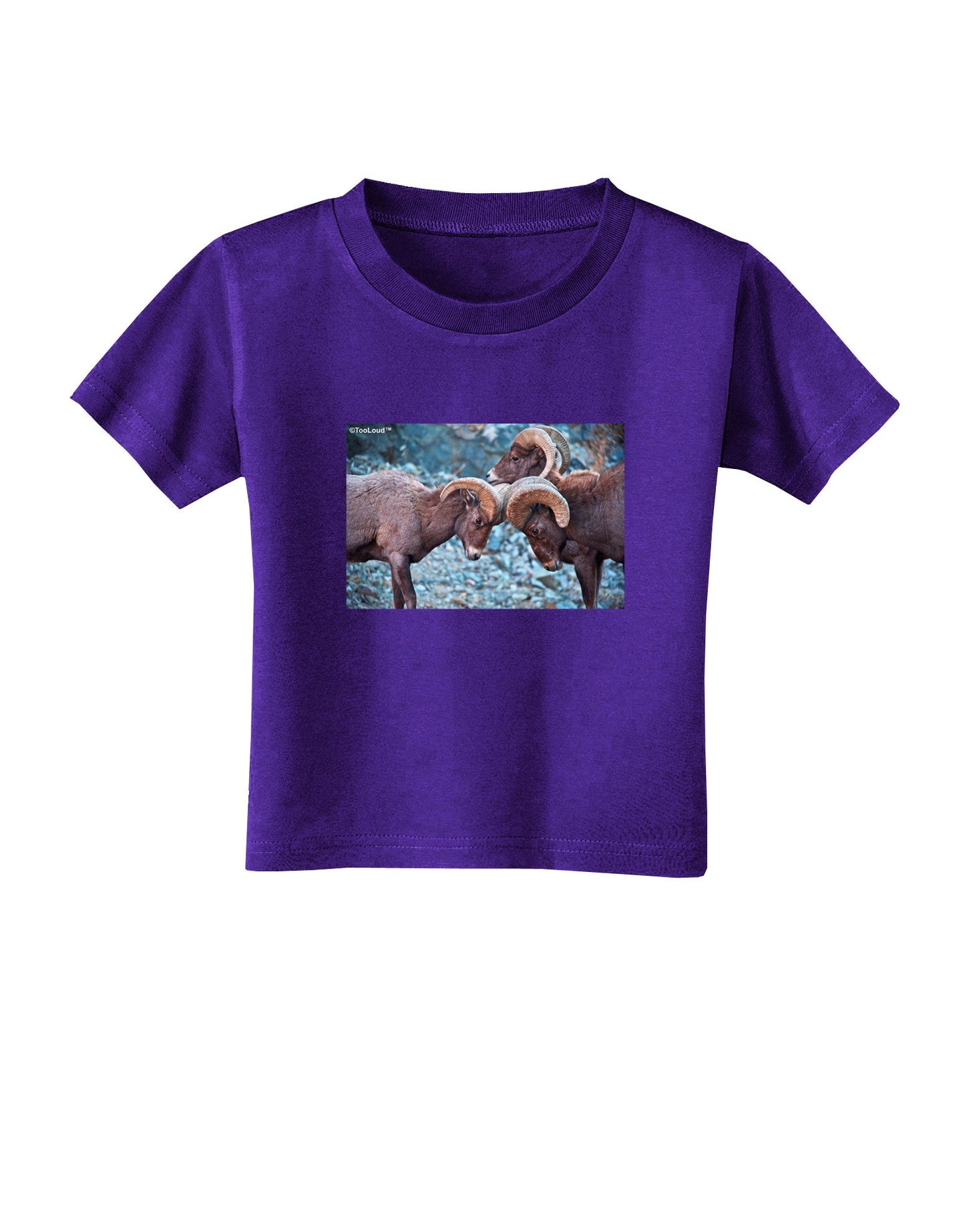 CO Bighorn Head Butt Toddler T-Shirt Dark-Toddler T-Shirt-TooLoud-Purple-2T-Davson Sales