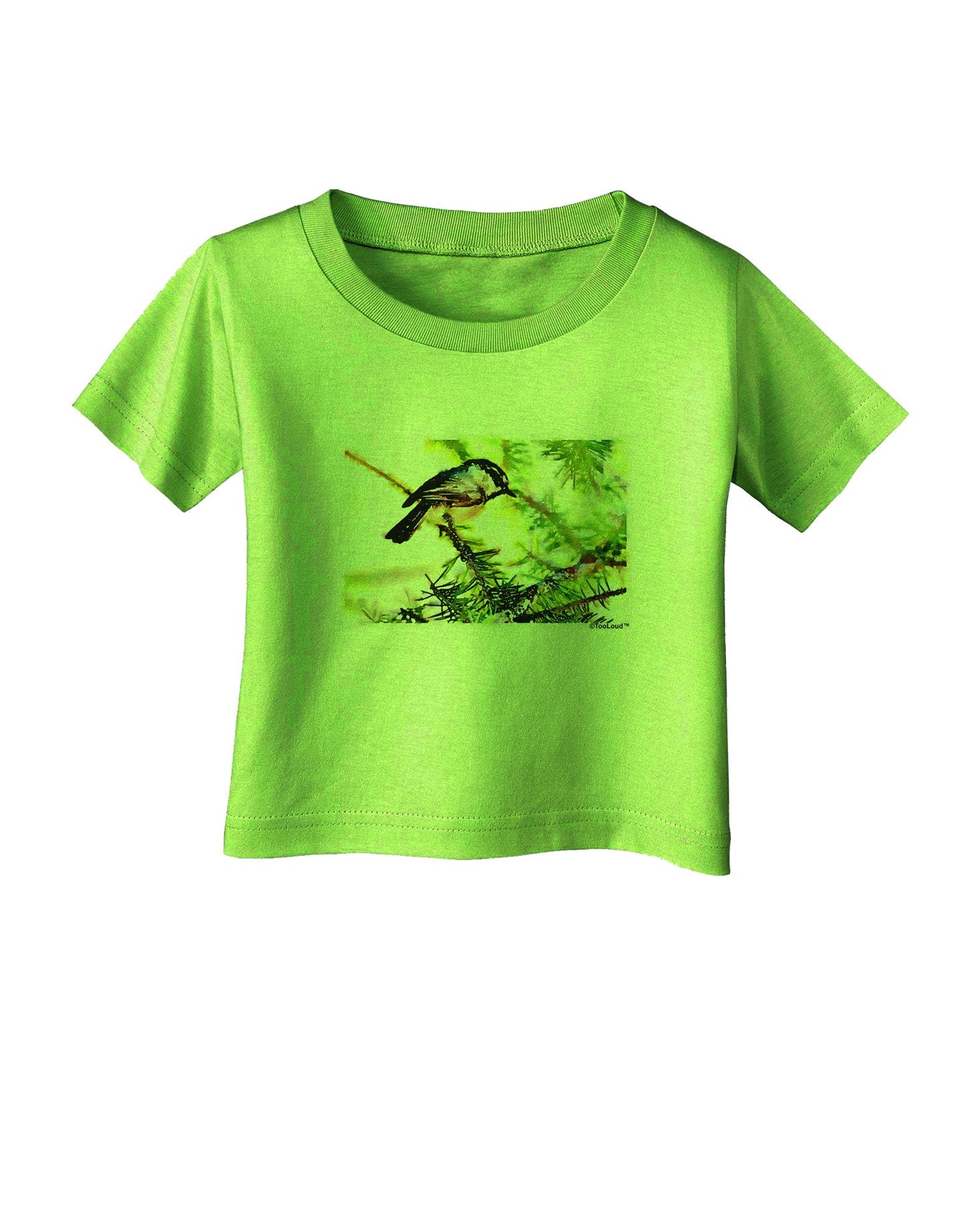 CO Chickadee Watercolor Infant T-Shirt-Infant T-Shirt-TooLoud-Lime-Green-06-Months-Davson Sales