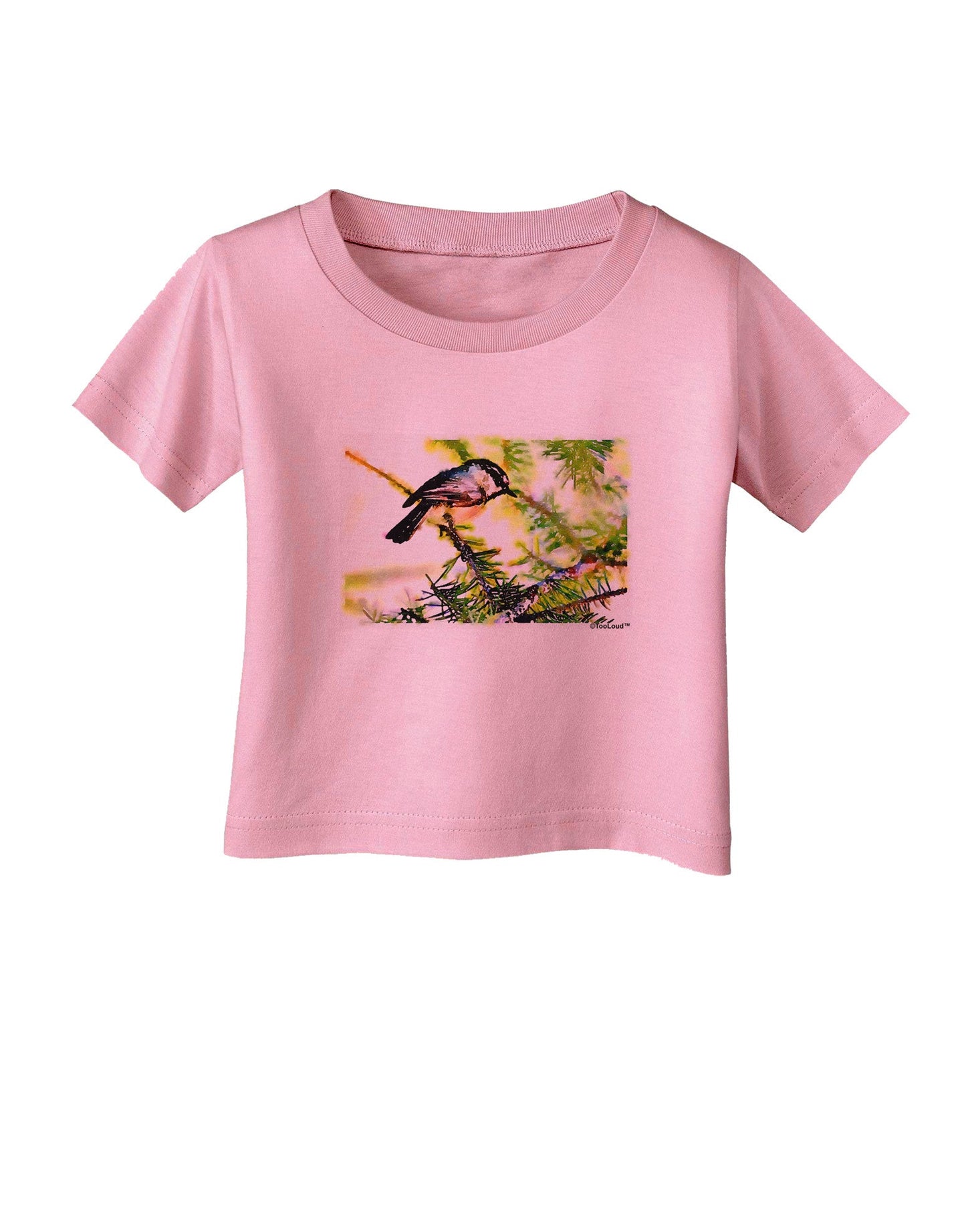 CO Chickadee Watercolor Infant T-Shirt-Infant T-Shirt-TooLoud-Candy-Pink-06-Months-Davson Sales