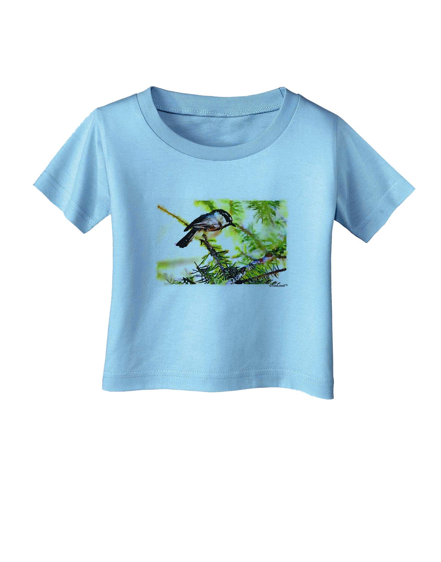 CO Chickadee Watercolor Infant T-Shirt-Infant T-Shirt-TooLoud-Aquatic-Blue-06-Months-Davson Sales