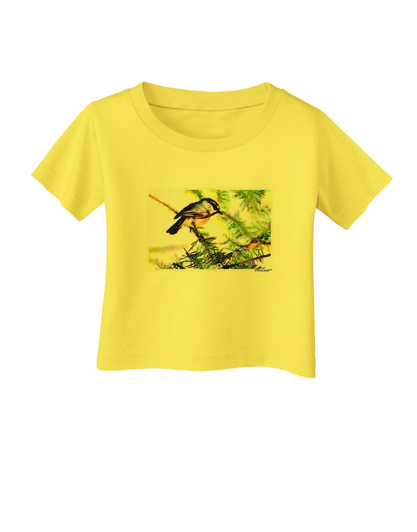 CO Chickadee Watercolor Infant T-Shirt-Infant T-Shirt-TooLoud-Yellow-06-Months-Davson Sales