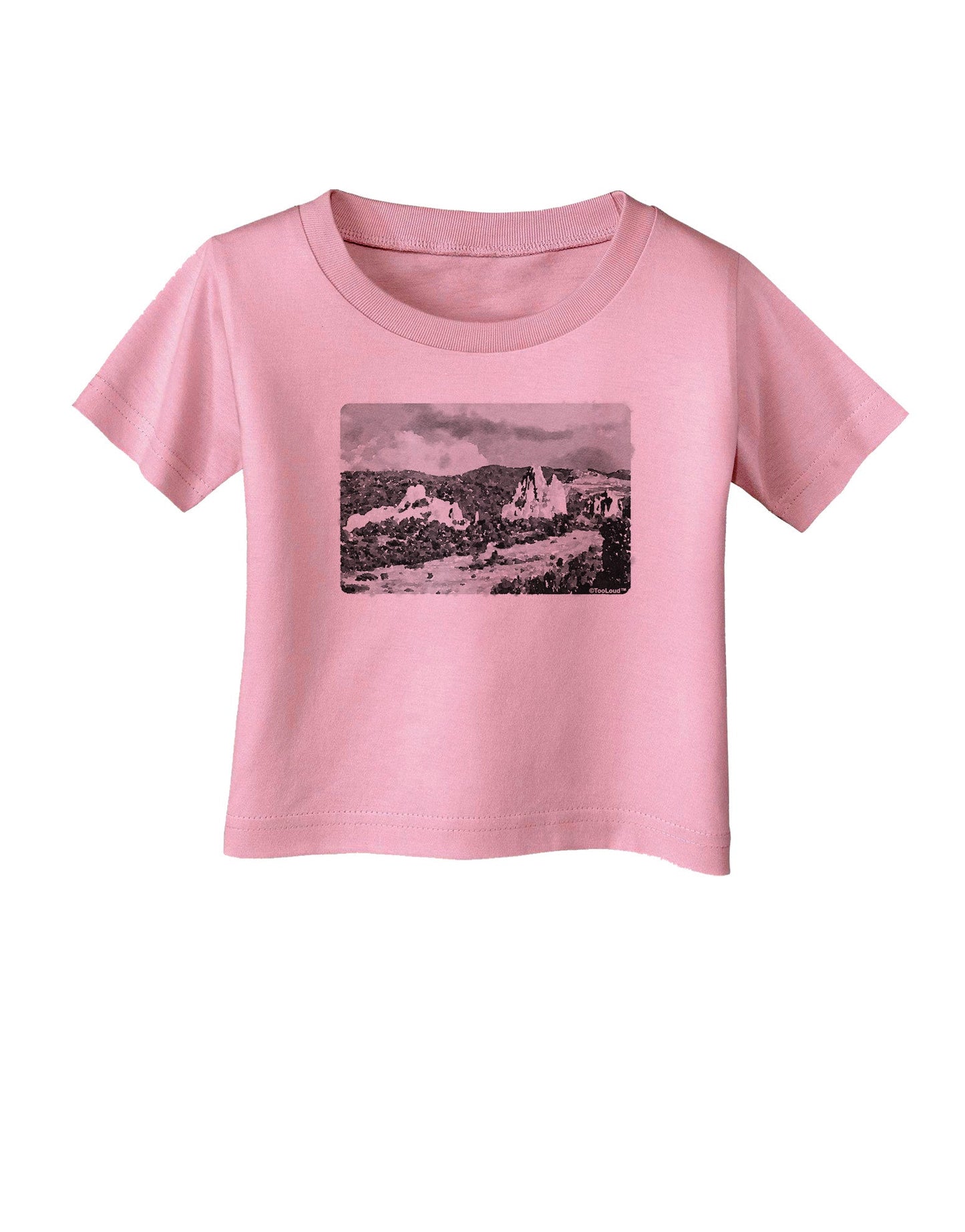 CO Mountain Forest Watercolor Infant T-Shirt-Infant T-Shirt-TooLoud-Candy-Pink-06-Months-Davson Sales