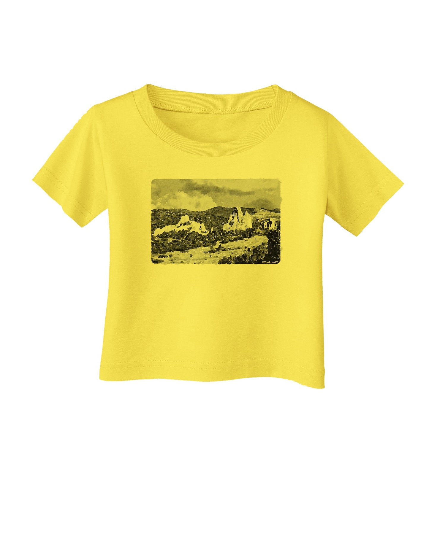 CO Mountain Forest Watercolor Infant T-Shirt-Infant T-Shirt-TooLoud-Yellow-06-Months-Davson Sales