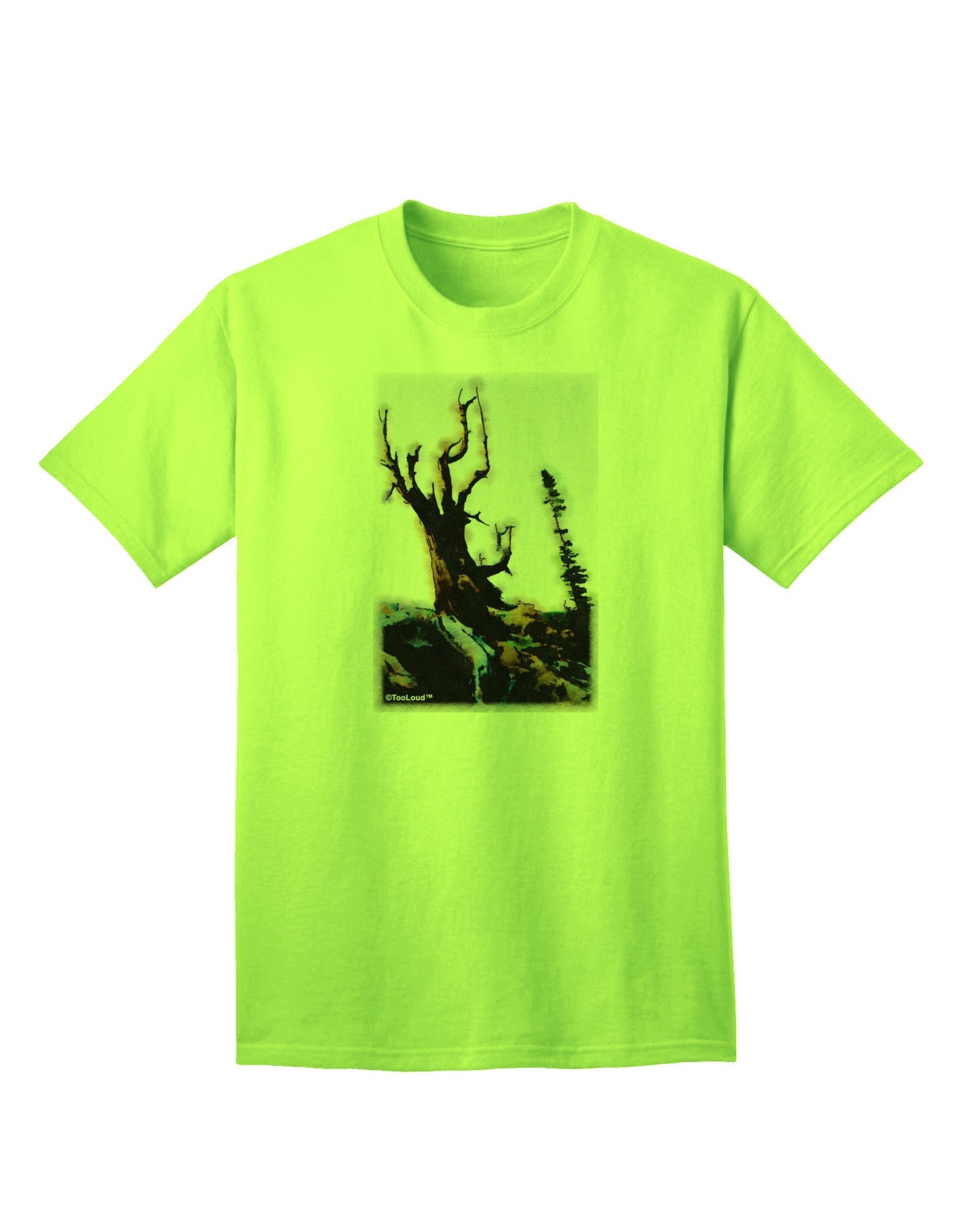 CO Mountain Scenery: Premium Watercolor-Print Adult T-Shirt Collection-Mens T-shirts-TooLoud-Neon-Green-Small-Davson Sales