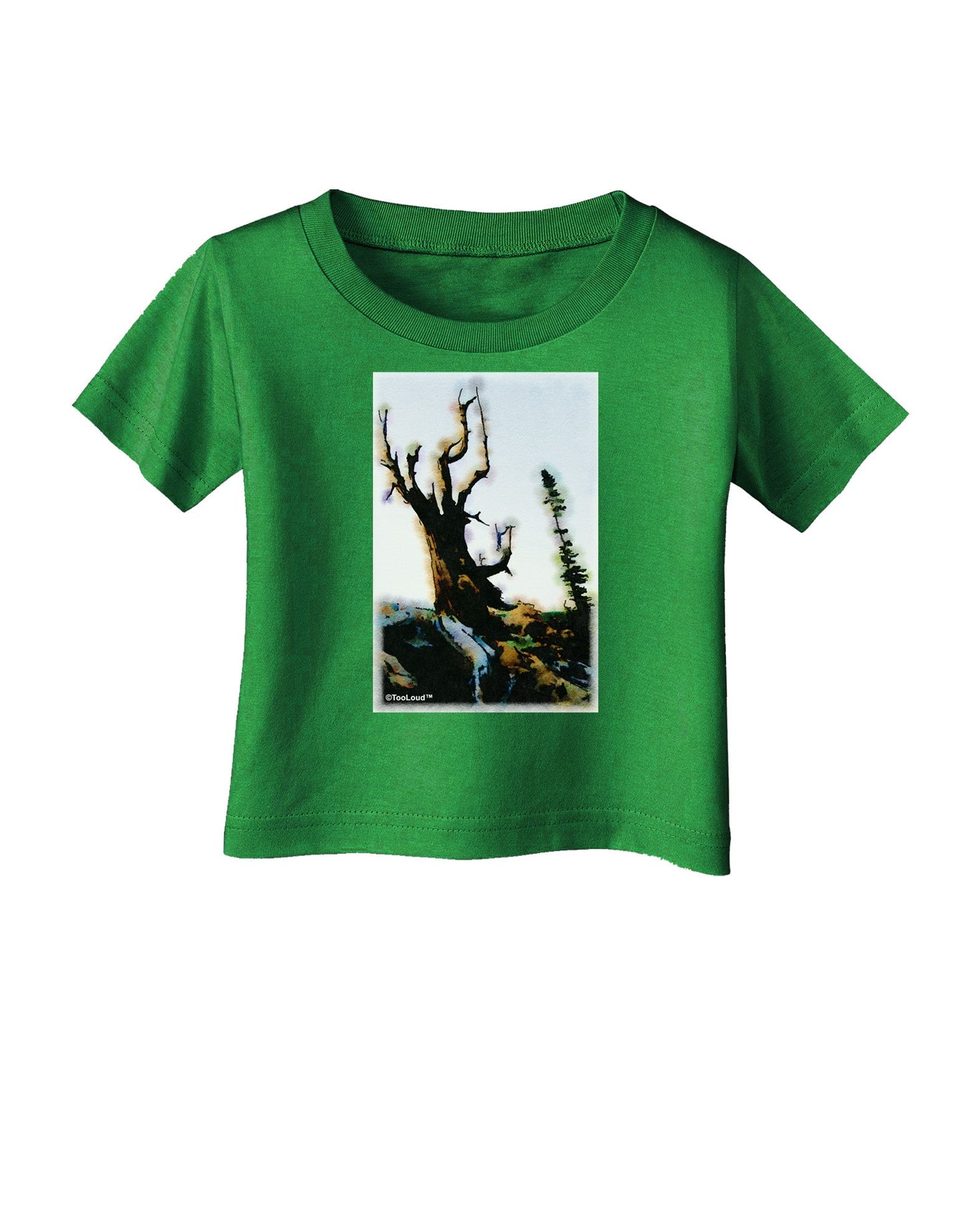 CO Mountain Scenery Watercolor Infant T-Shirt Dark-Infant T-Shirt-TooLoud-Clover-Green-06-Months-Davson Sales