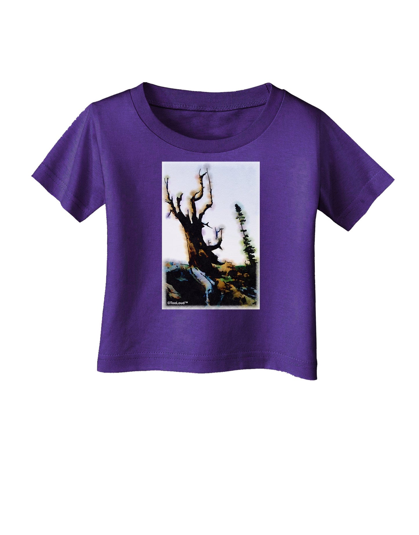 CO Mountain Scenery Watercolor Infant T-Shirt Dark-Infant T-Shirt-TooLoud-Purple-06-Months-Davson Sales