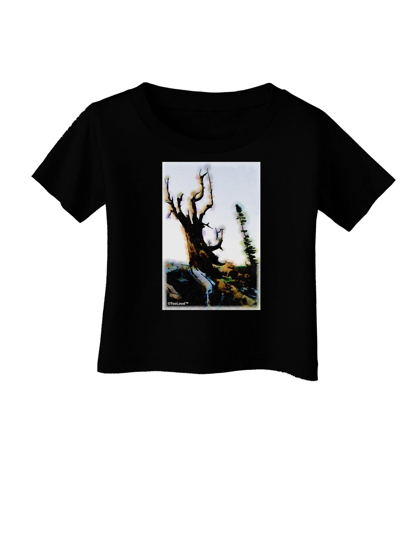 CO Mountain Scenery Watercolor Infant T-Shirt Dark-Infant T-Shirt-TooLoud-Black-06-Months-Davson Sales