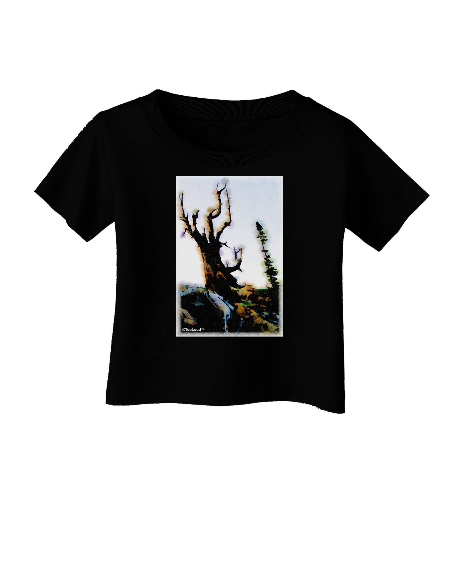 CO Mountain Scenery Watercolor Infant T-Shirt Dark-Infant T-Shirt-TooLoud-Black-06-Months-Davson Sales