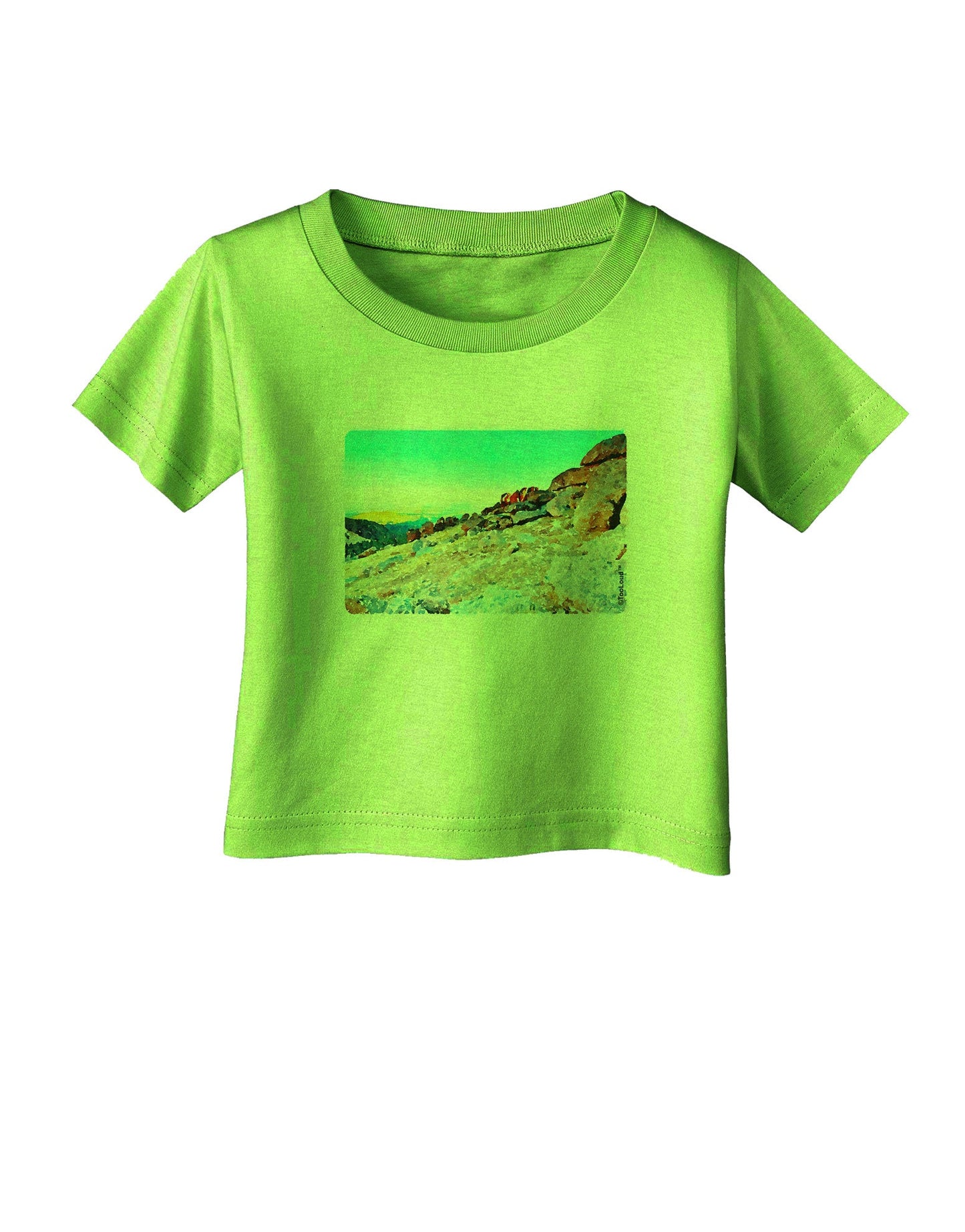 CO Rockies View Watercolor Infant T-Shirt-Infant T-Shirt-TooLoud-Lime-Green-06-Months-Davson Sales