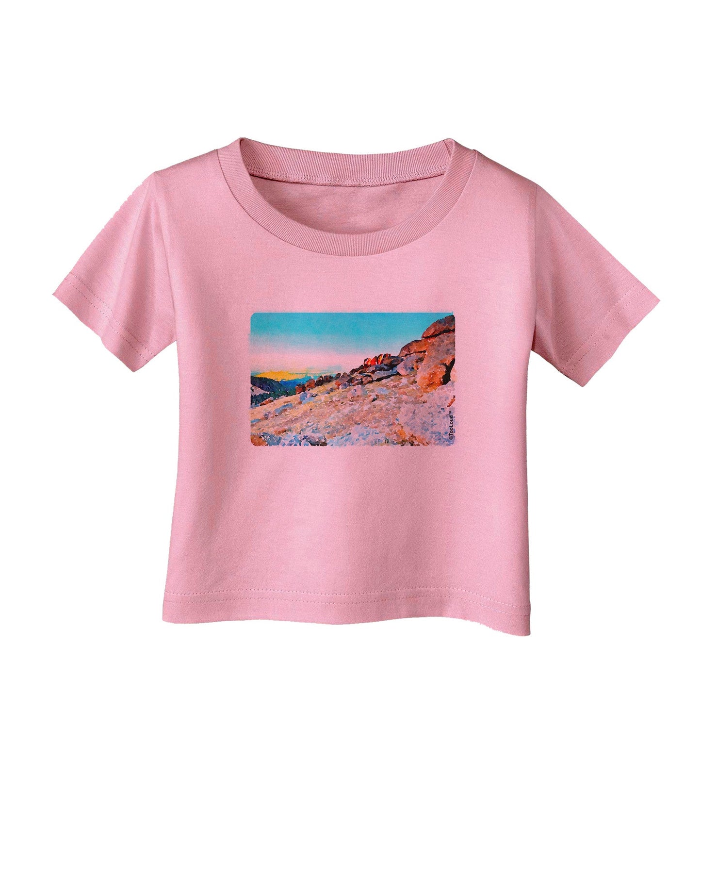 CO Rockies View Watercolor Infant T-Shirt-Infant T-Shirt-TooLoud-Candy-Pink-06-Months-Davson Sales