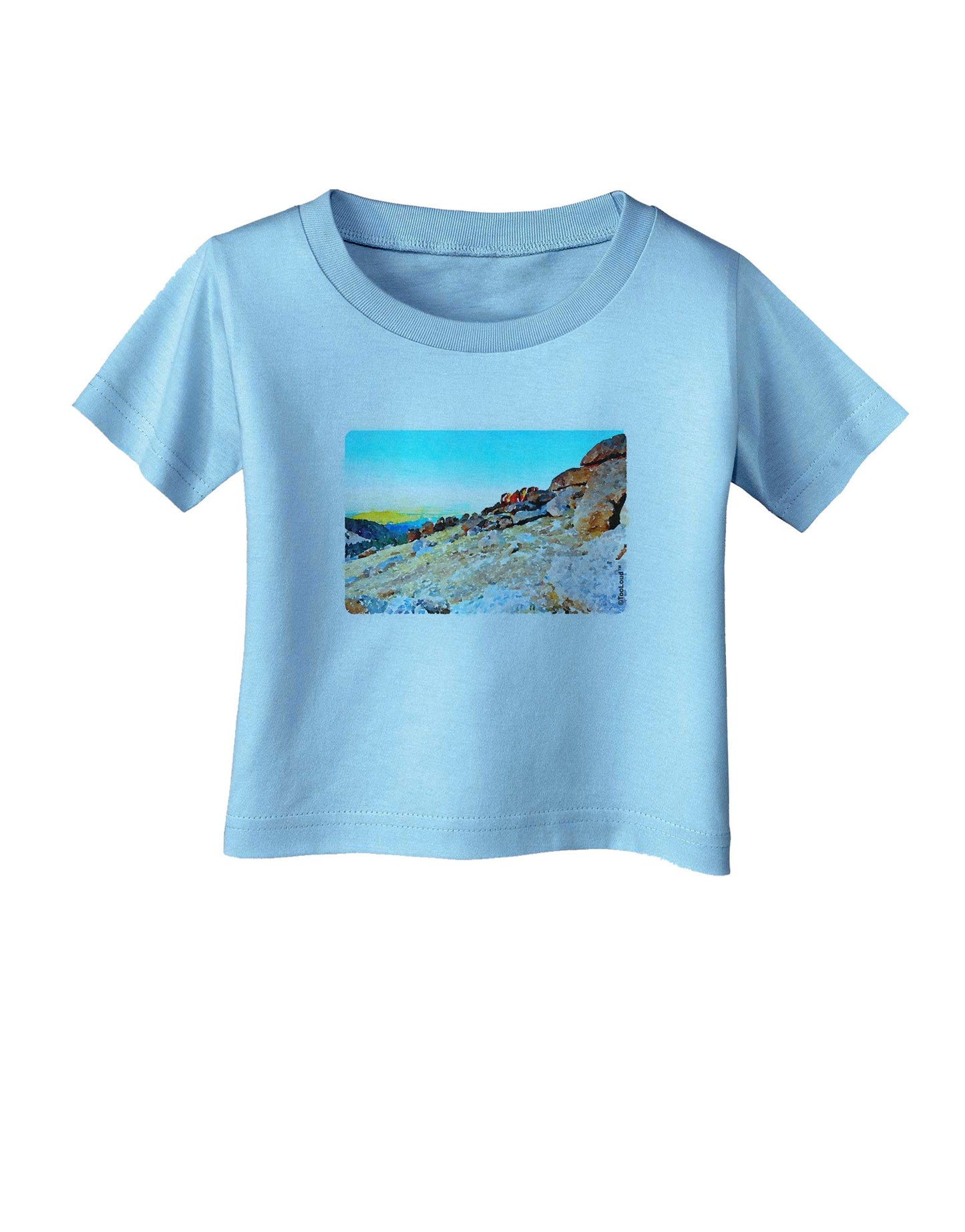 CO Rockies View Watercolor Infant T-Shirt-Infant T-Shirt-TooLoud-Aquatic-Blue-06-Months-Davson Sales