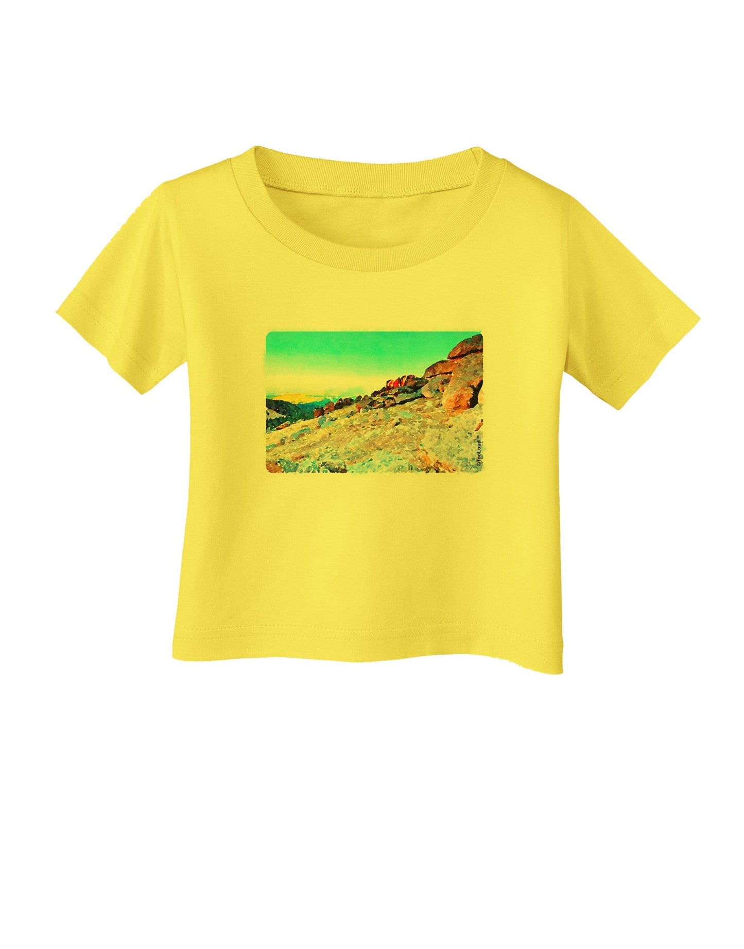 CO Rockies View Watercolor Infant T-Shirt-Infant T-Shirt-TooLoud-Yellow-06-Months-Davson Sales