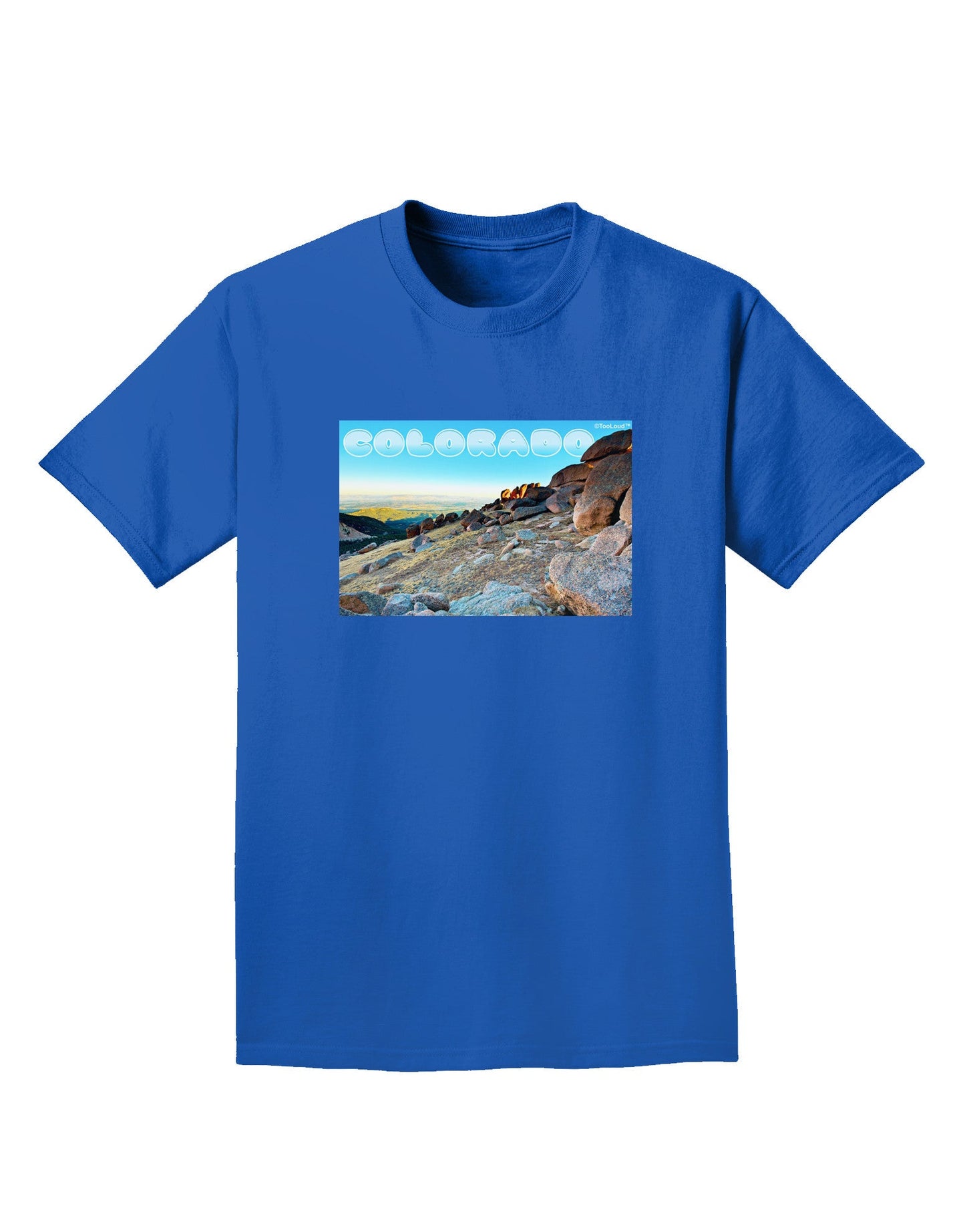 CO Rockies View with Text Adult Dark T-Shirt-Mens T-Shirt-TooLoud-Royal-Blue-Small-Davson Sales