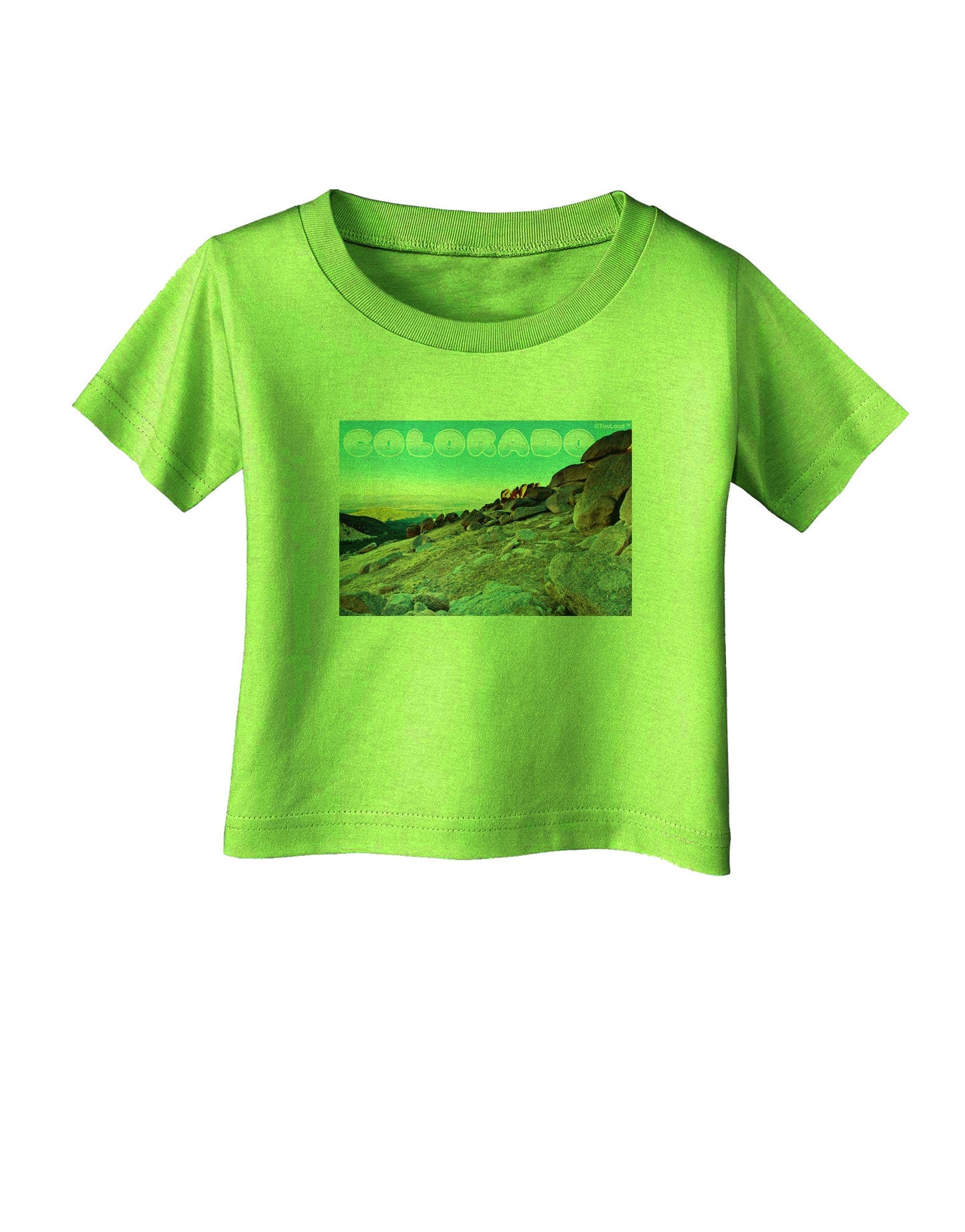 CO Rockies View with Text Infant T-Shirt-Infant T-Shirt-TooLoud-Lime-Green-06-Months-Davson Sales