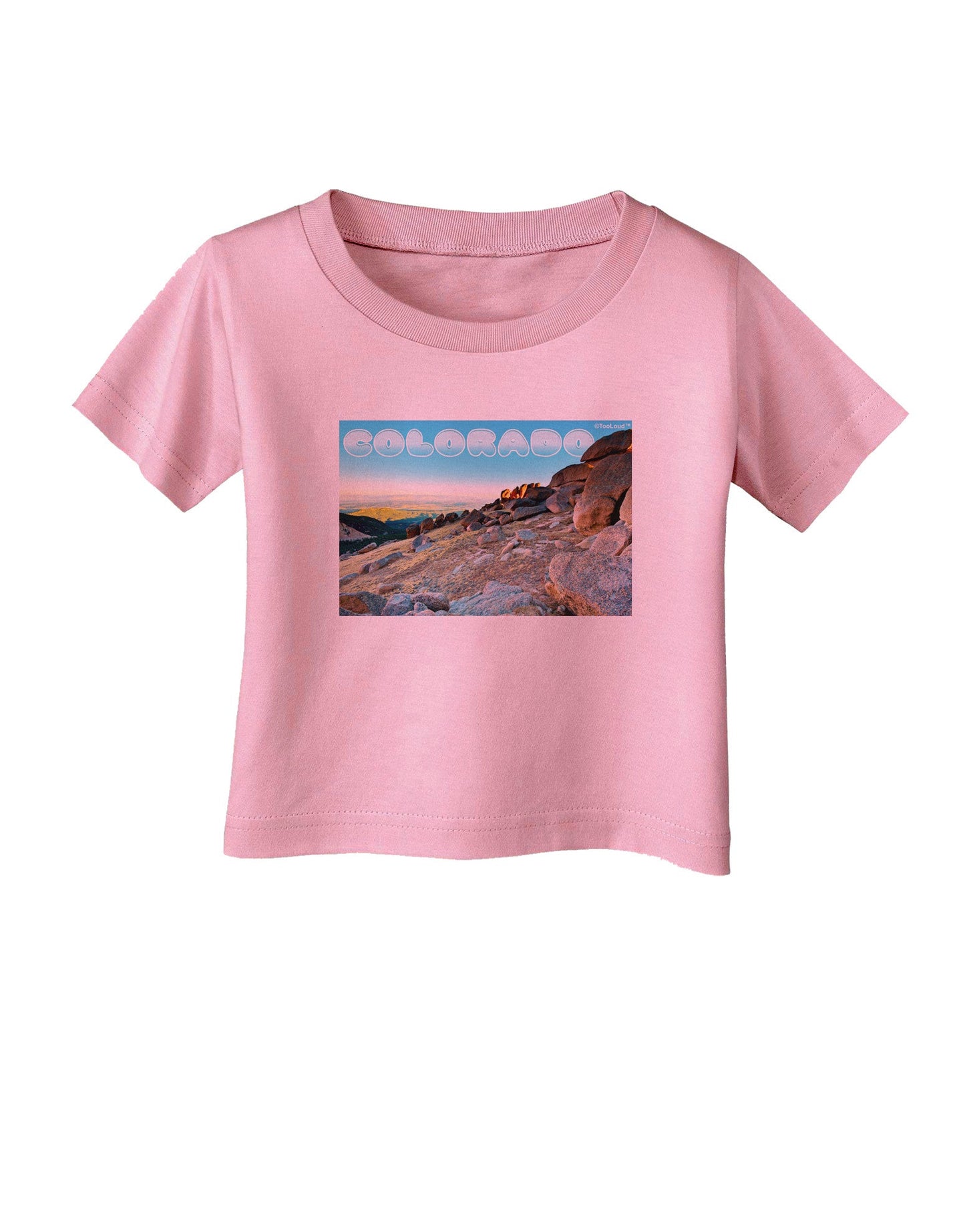 CO Rockies View with Text Infant T-Shirt-Infant T-Shirt-TooLoud-Candy-Pink-06-Months-Davson Sales