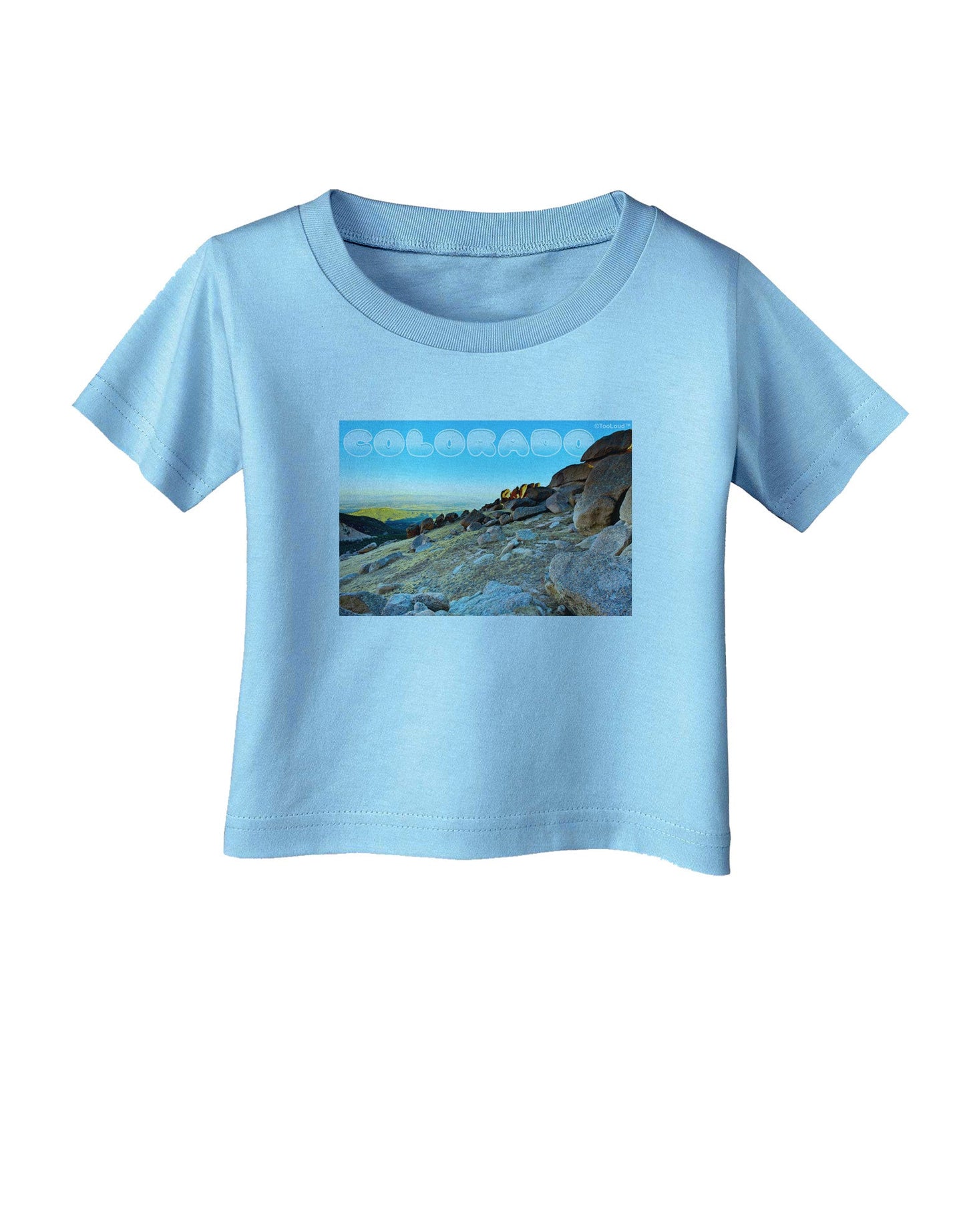 CO Rockies View with Text Infant T-Shirt-Infant T-Shirt-TooLoud-Aquatic-Blue-06-Months-Davson Sales