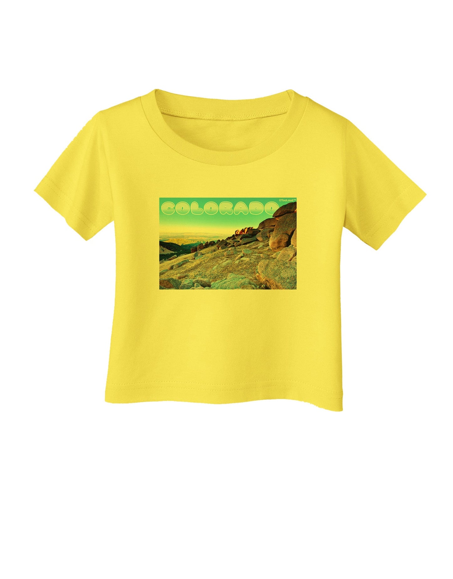 CO Rockies View with Text Infant T-Shirt-Infant T-Shirt-TooLoud-Yellow-06-Months-Davson Sales