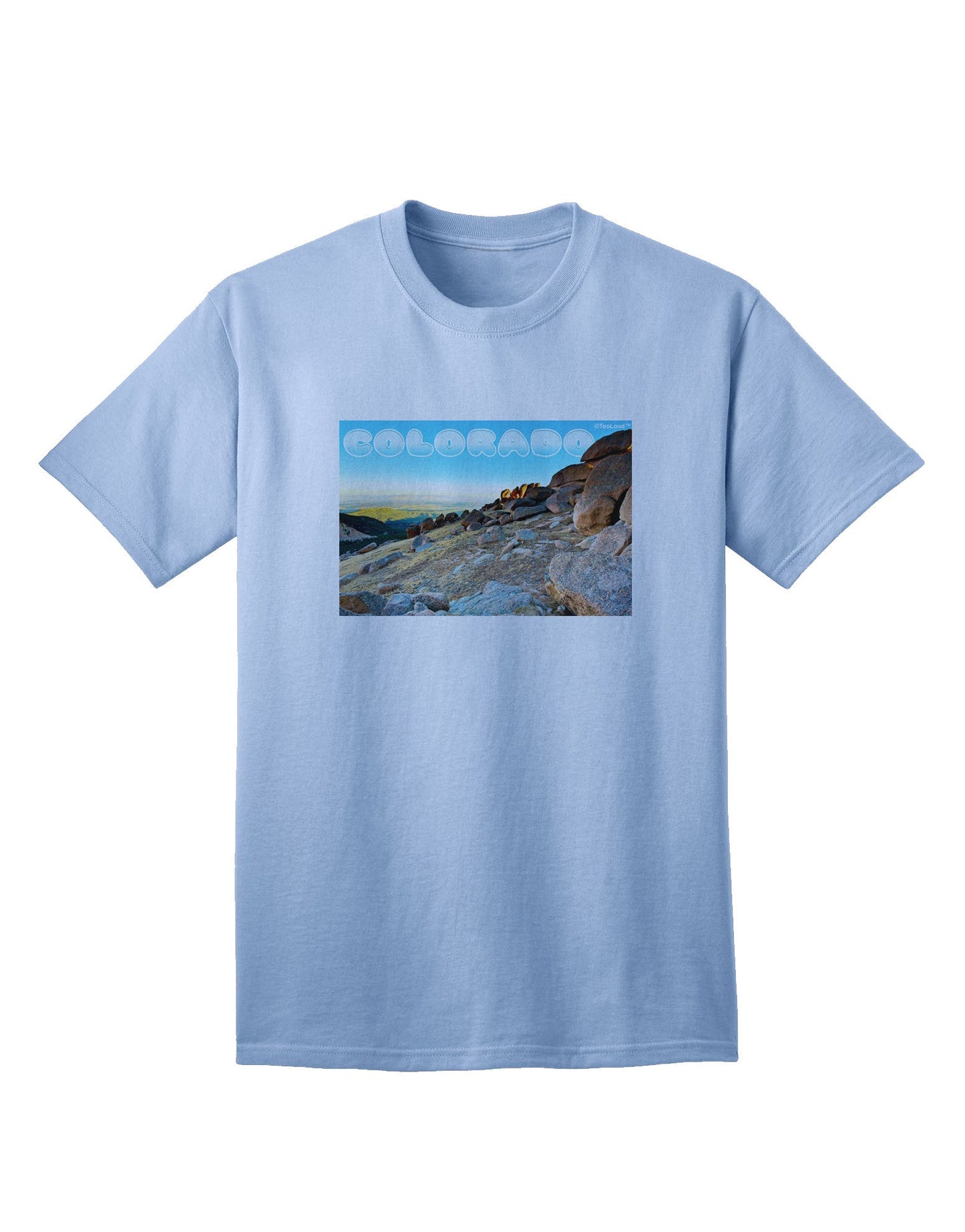 CO Rockies View with Text - Premium Adult T-Shirt Collection-Mens T-shirts-TooLoud-Light-Blue-Small-Davson Sales