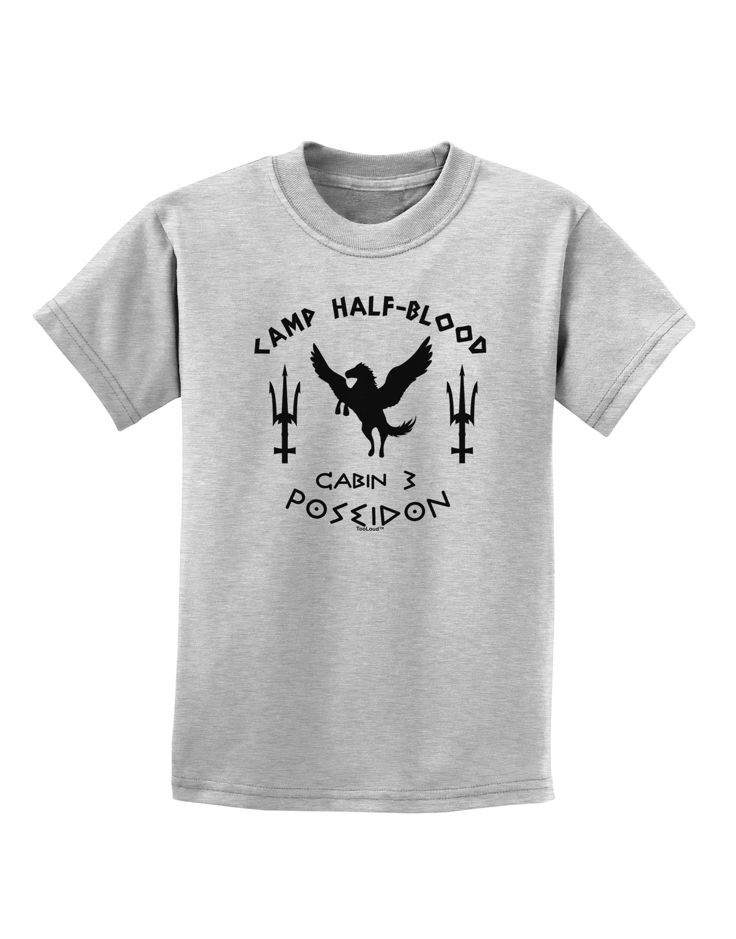 Cabin 3 Poseidon Camp Half Blood Childrens T-Shirt-Childrens T-Shirt-TooLoud-AshGray-X-Small-Davson Sales