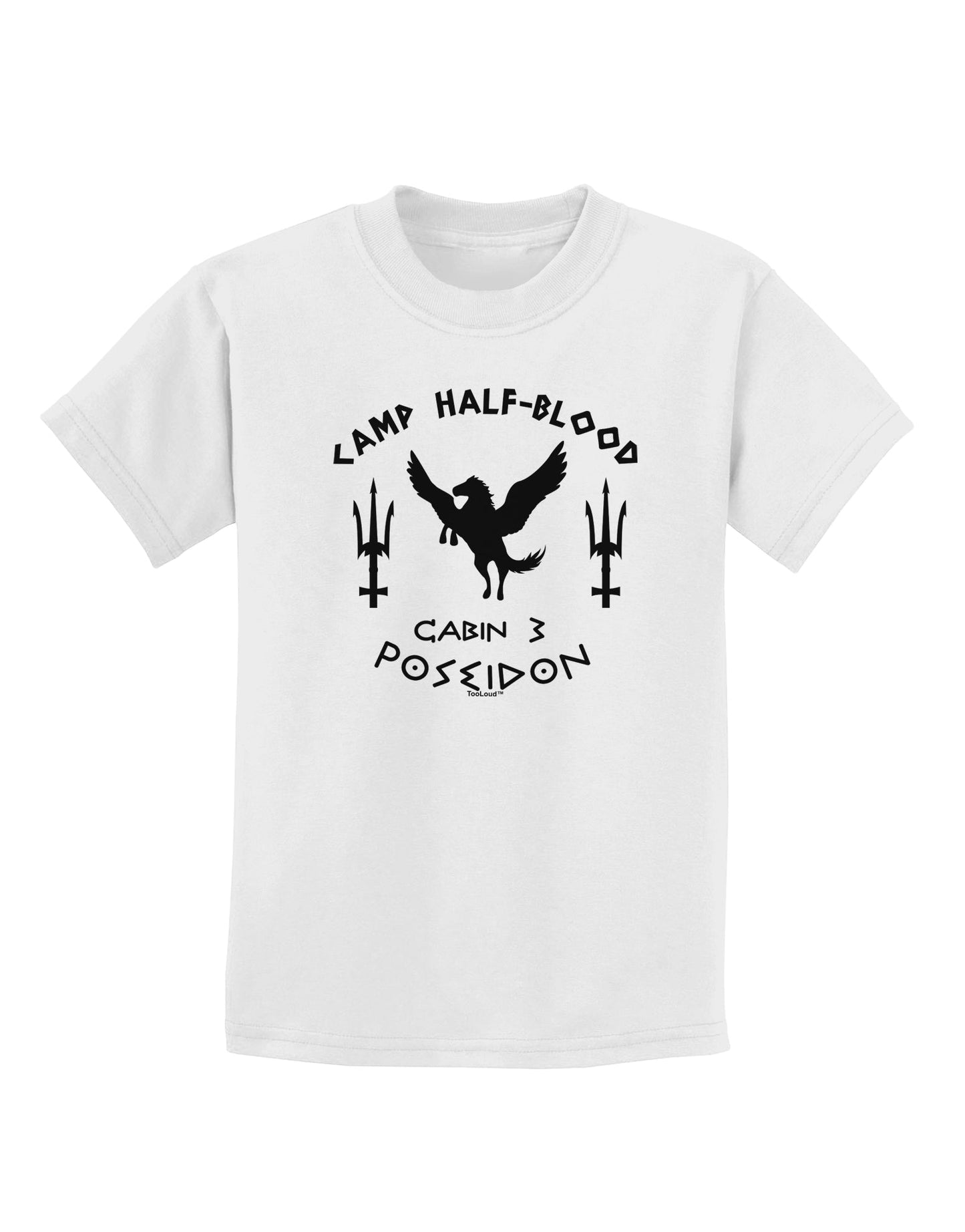 Cabin 3 Poseidon Camp Half Blood Childrens T-Shirt-Childrens T-Shirt-TooLoud-White-X-Small-Davson Sales