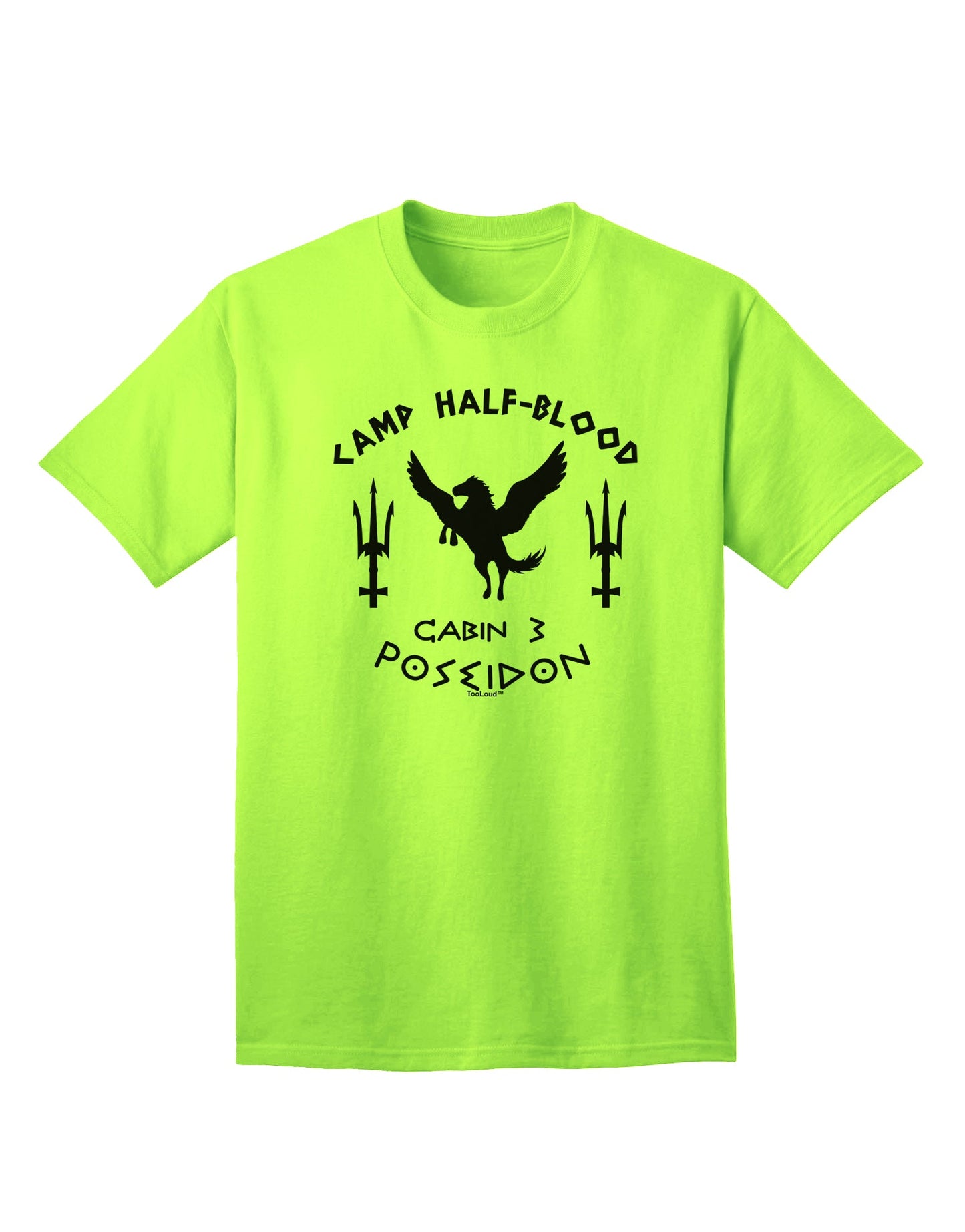 Cabin 3 Poseidon Camp Half Blood - Premium Adult T-Shirt for Outdoor Enthusiasts-Mens T-shirts-TooLoud-Neon-Green-Small-Davson Sales