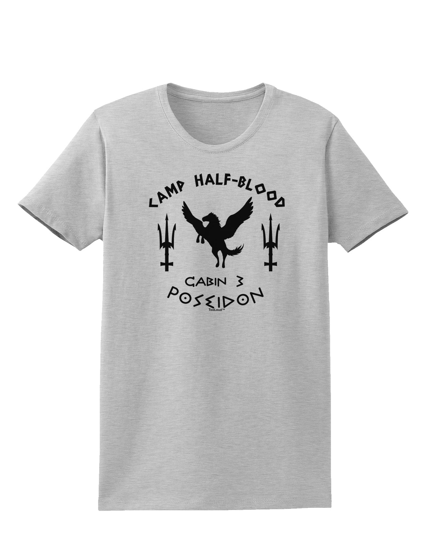 Cabin 3 Poseidon Camp Half Blood Womens T-Shirt-Womens T-Shirt-TooLoud-AshGray-X-Small-Davson Sales