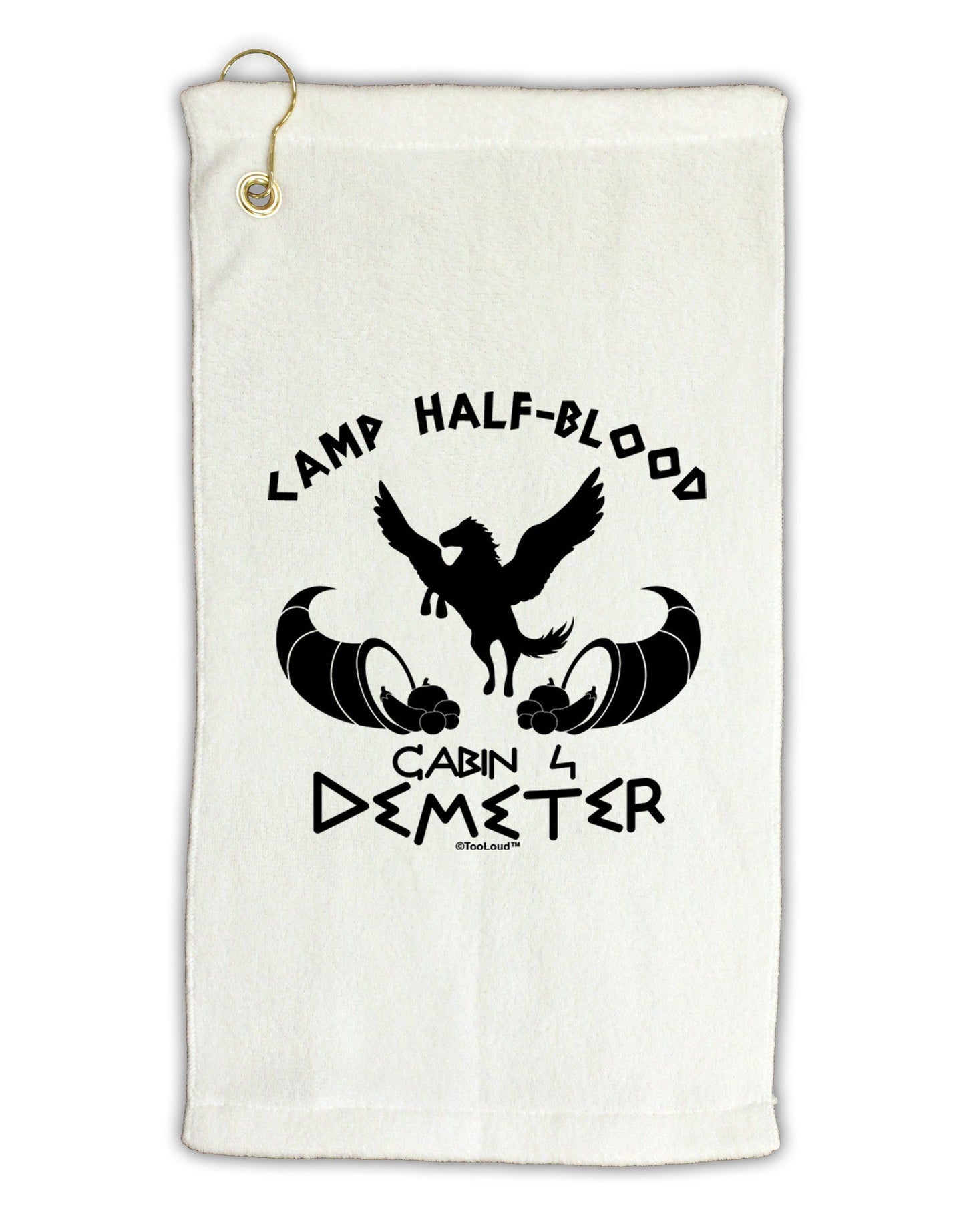 Cabin 4 Demeter Camp Half Blood Micro Terry Gromet Golf Towel 11"x19-Golf Towel-TooLoud-White-Davson Sales