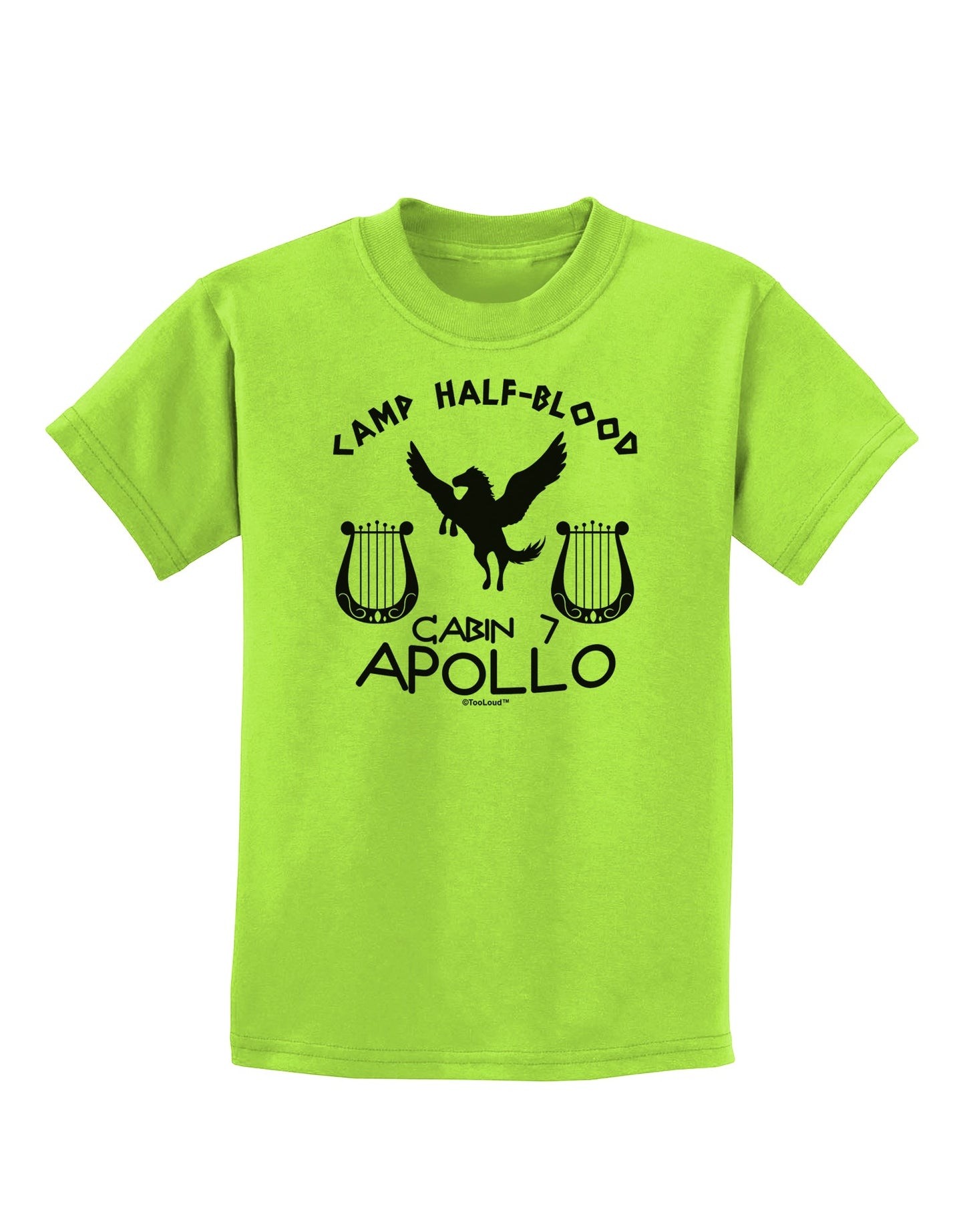 Cabin 7 Apollo Camp Half Blood Childrens T-Shirt-Childrens T-Shirt-TooLoud-Lime-Green-X-Small-Davson Sales