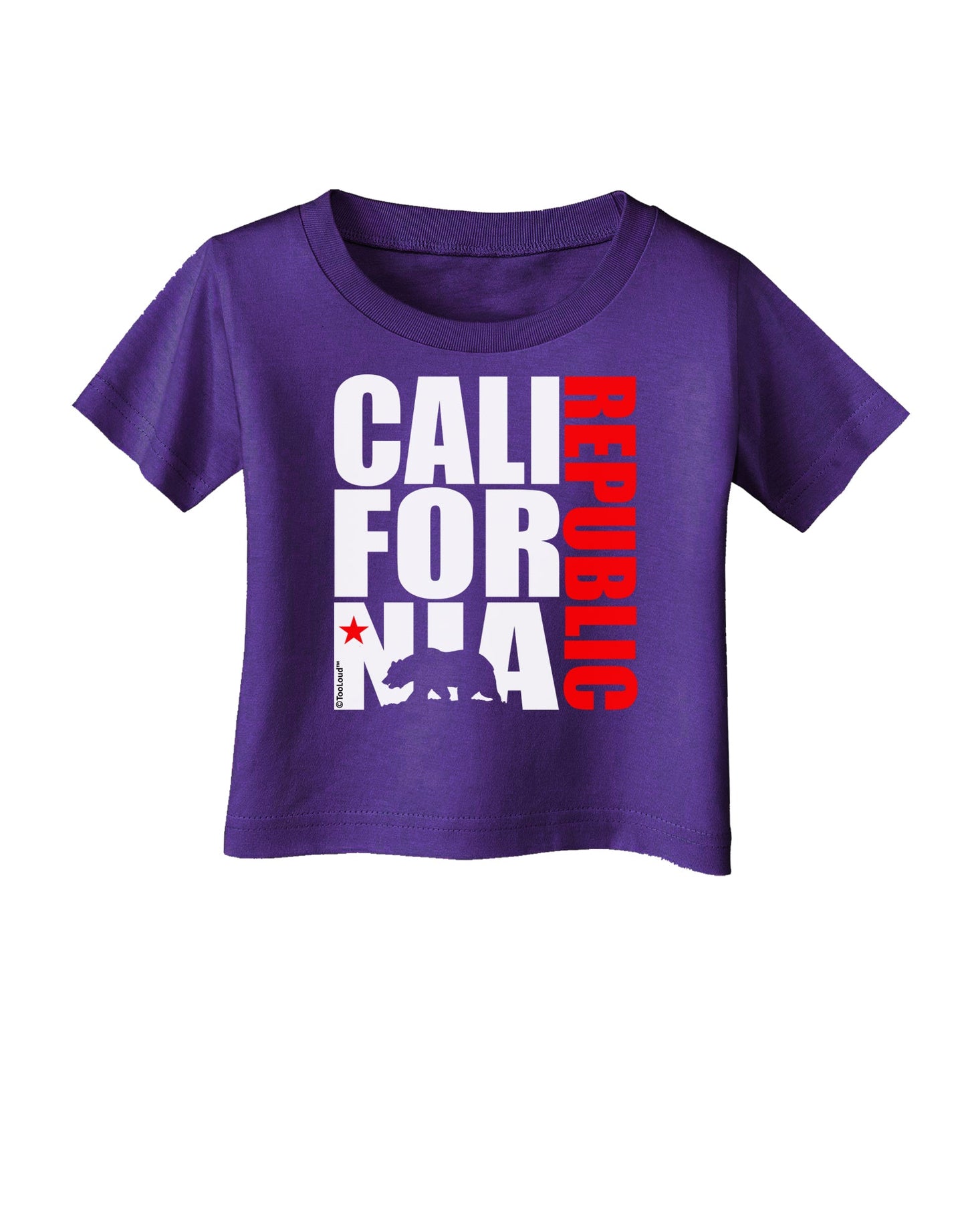 California Republic Design - California Red Star and Bear Infant T-Shirt Dark by TooLoud-Infant T-Shirt-TooLoud-Purple-06-Months-Davson Sales