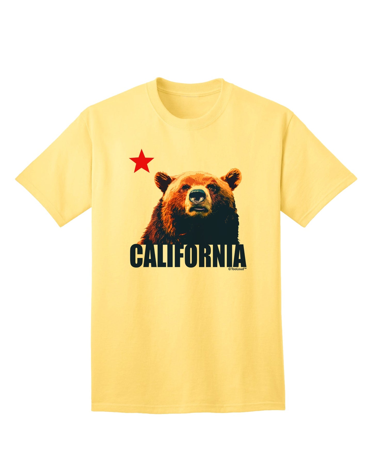 California Republic Design - Grizzly Bear and Star Adult T-Shirt by TooLoud: A Captivating Addition to Your Wardrobe-Mens T-shirts-TooLoud-Yellow-Small-Davson Sales