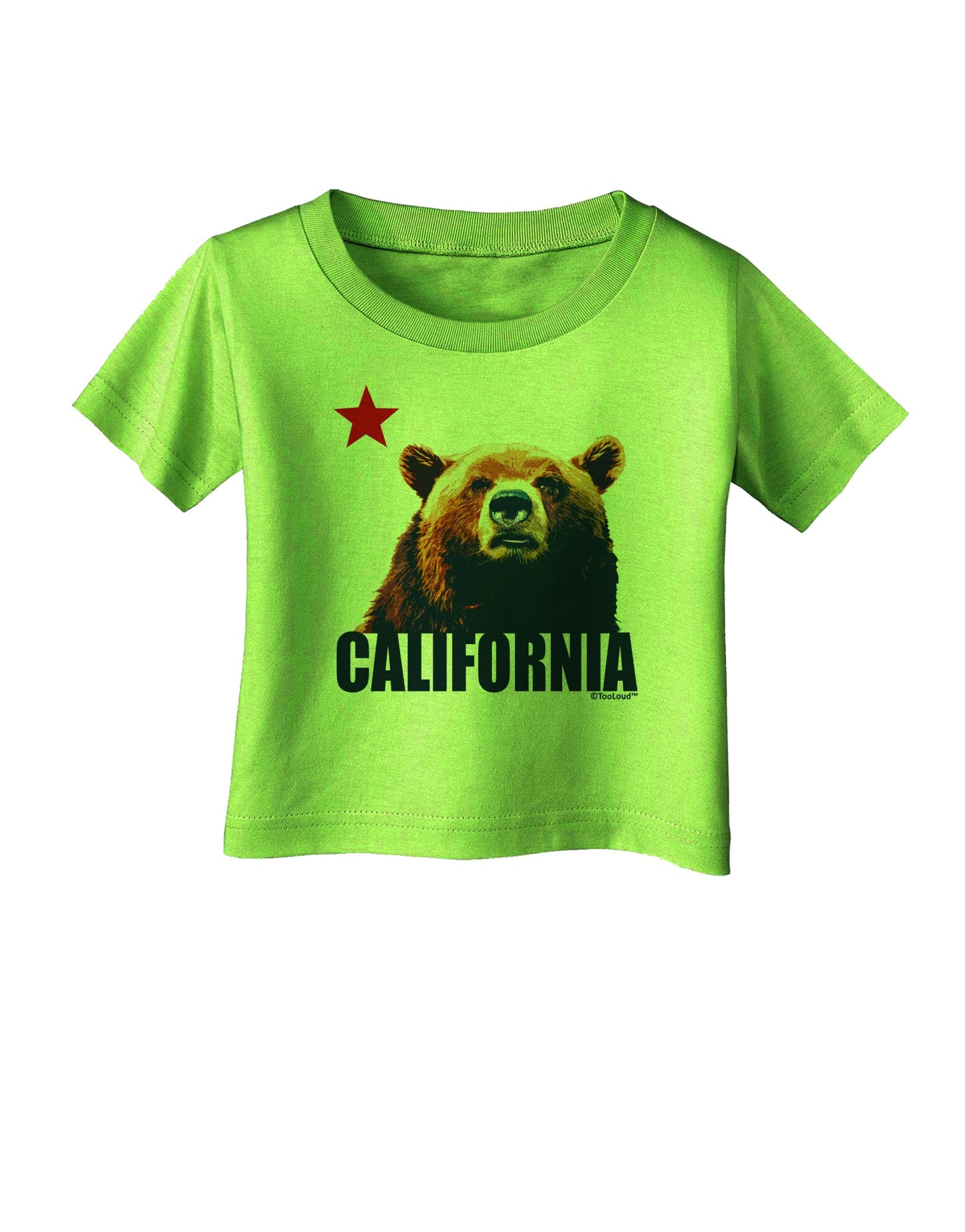 California Republic Design - Grizzly Bear and Star Infant T-Shirt by TooLoud-Infant T-Shirt-TooLoud-Lime-Green-06-Months-Davson Sales