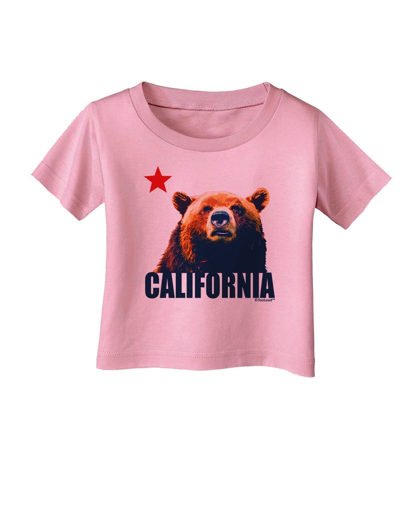California Republic Design - Grizzly Bear and Star Infant T-Shirt by TooLoud-Infant T-Shirt-TooLoud-Candy-Pink-06-Months-Davson Sales