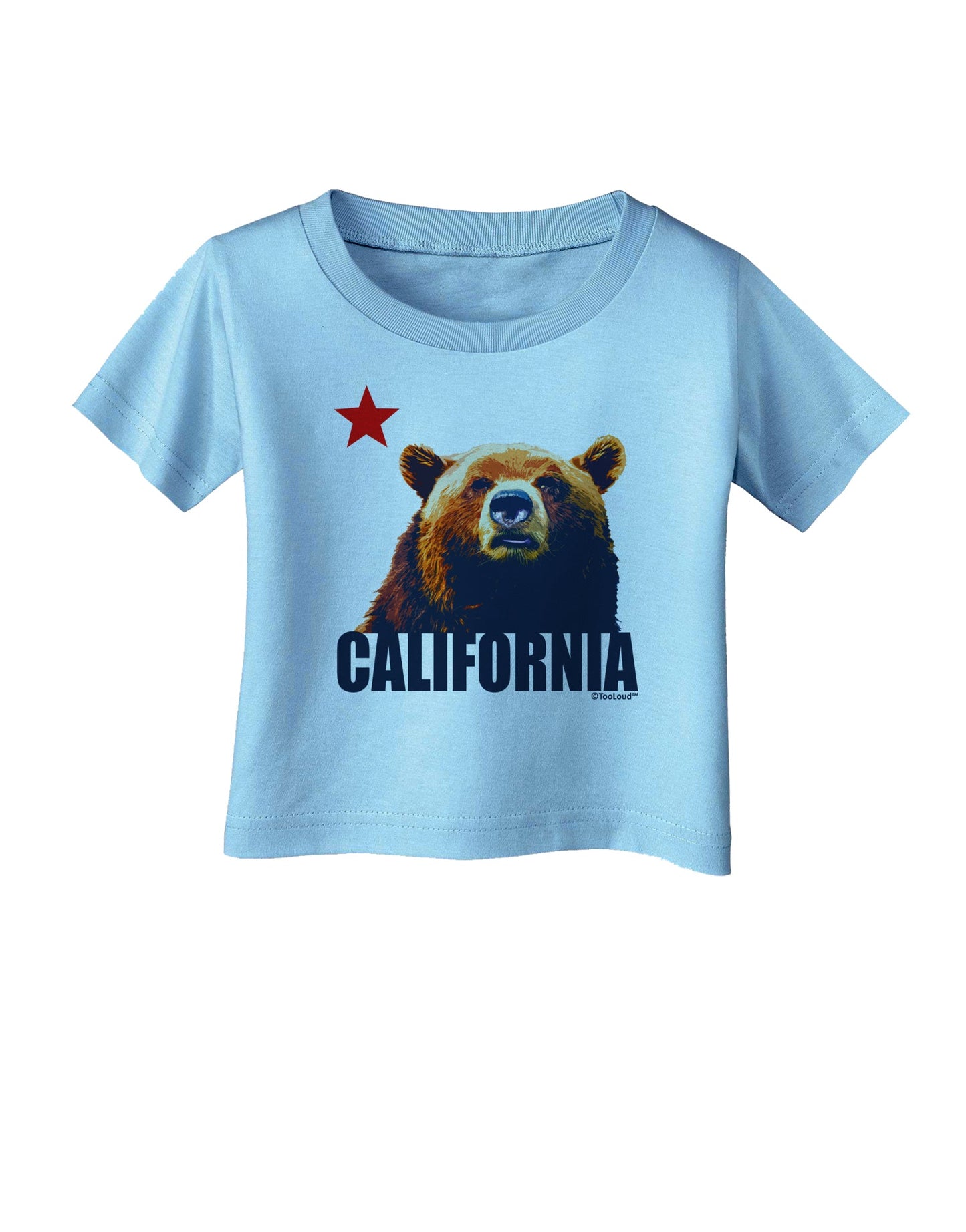 California Republic Design - Grizzly Bear and Star Infant T-Shirt by TooLoud-Infant T-Shirt-TooLoud-Aquatic-Blue-06-Months-Davson Sales