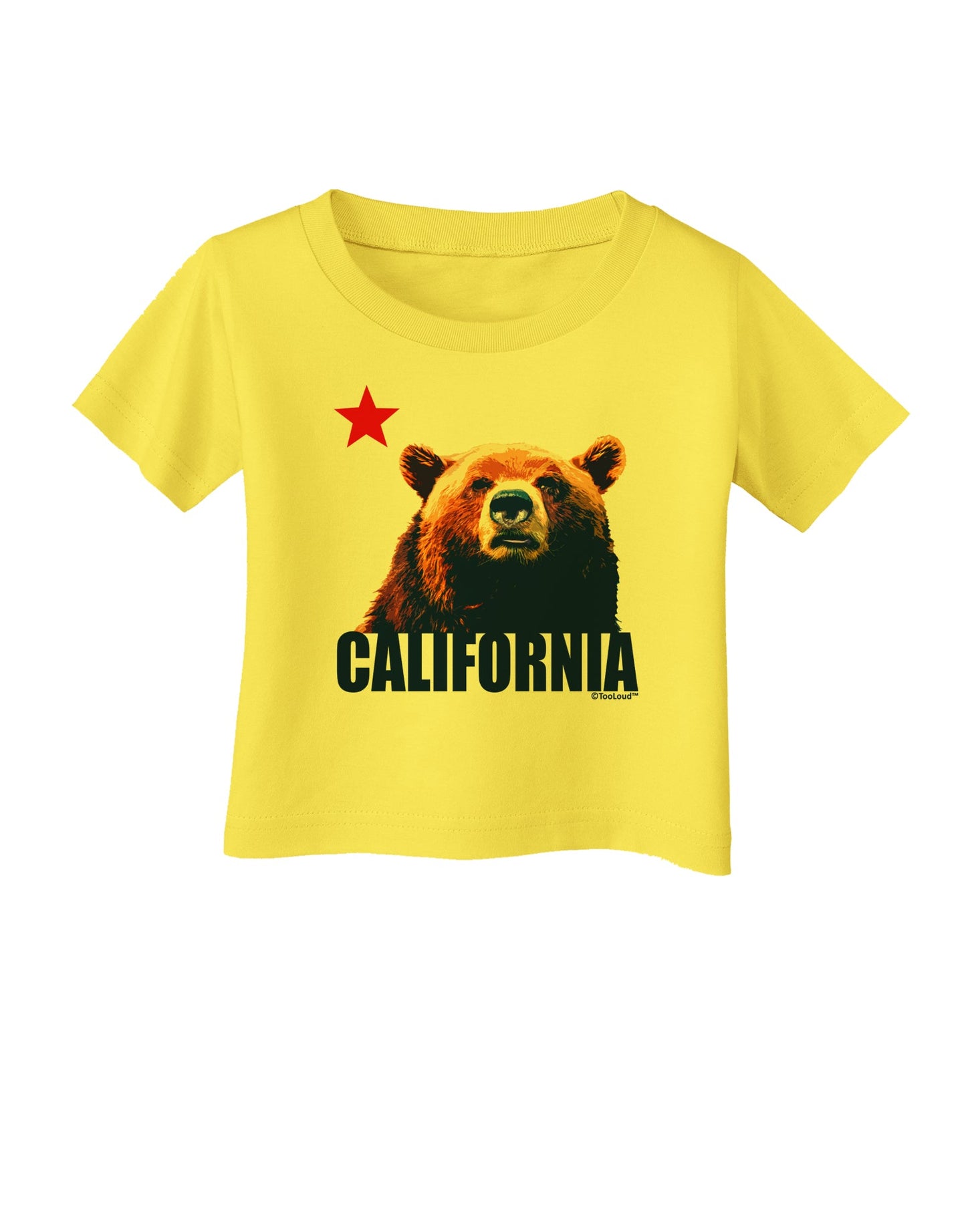 California Republic Design - Grizzly Bear and Star Infant T-Shirt by TooLoud-Infant T-Shirt-TooLoud-Yellow-06-Months-Davson Sales