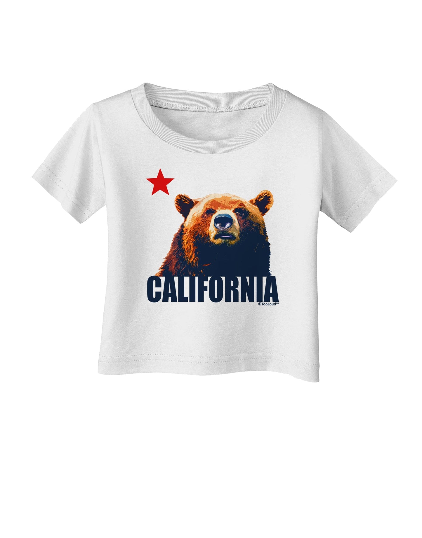 California Republic Design - Grizzly Bear and Star Infant T-Shirt by TooLoud-Infant T-Shirt-TooLoud-White-06-Months-Davson Sales