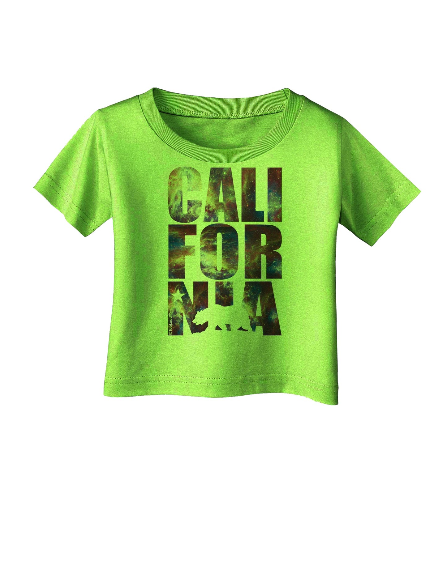 California Republic Design - Space Nebula Print Infant T-Shirt by TooLoud-Infant T-Shirt-TooLoud-Lime-Green-06-Months-Davson Sales