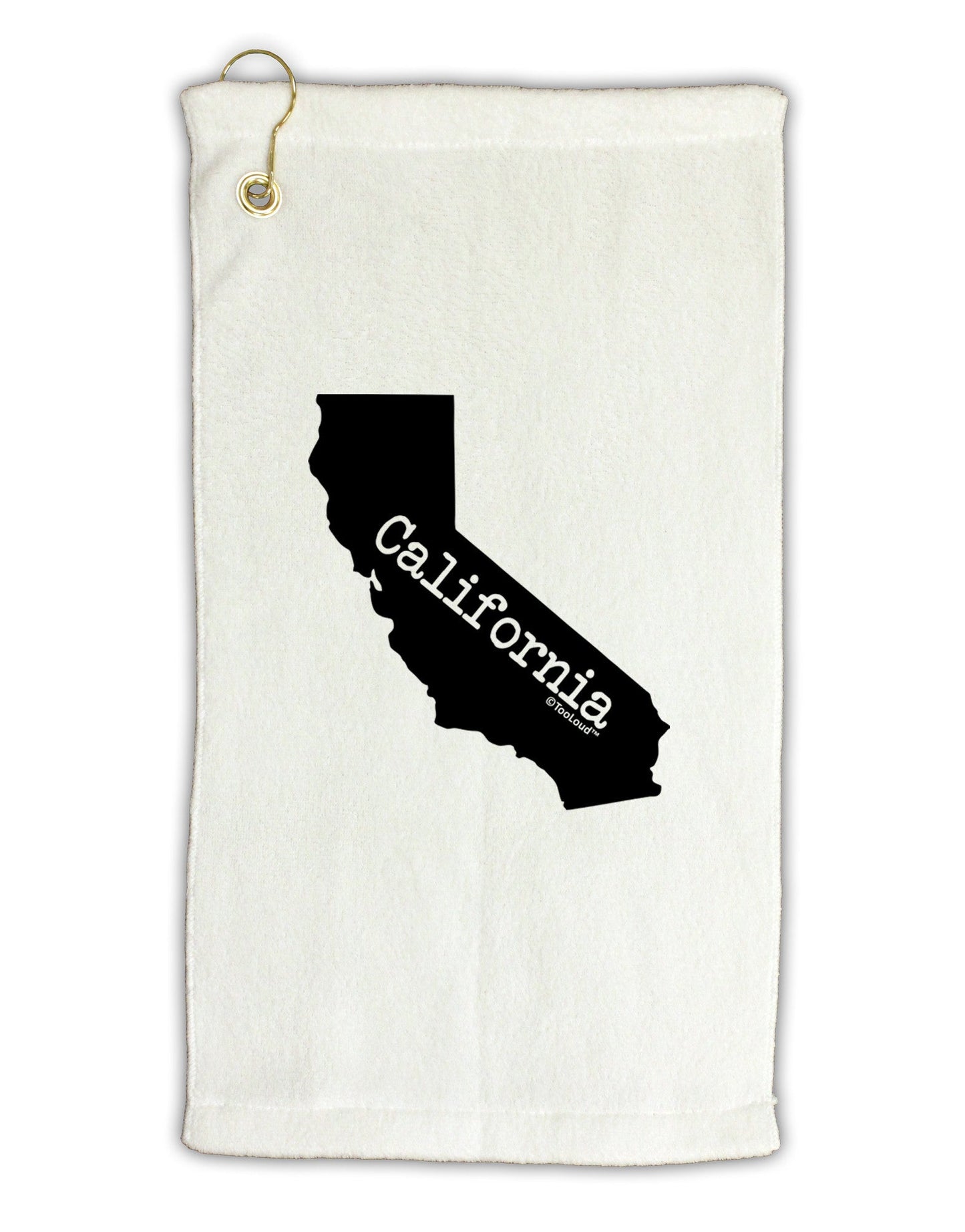 California - United States Shape Micro Terry Gromet Golf Towel 11"x19-Golf Towel-TooLoud-White-Davson Sales